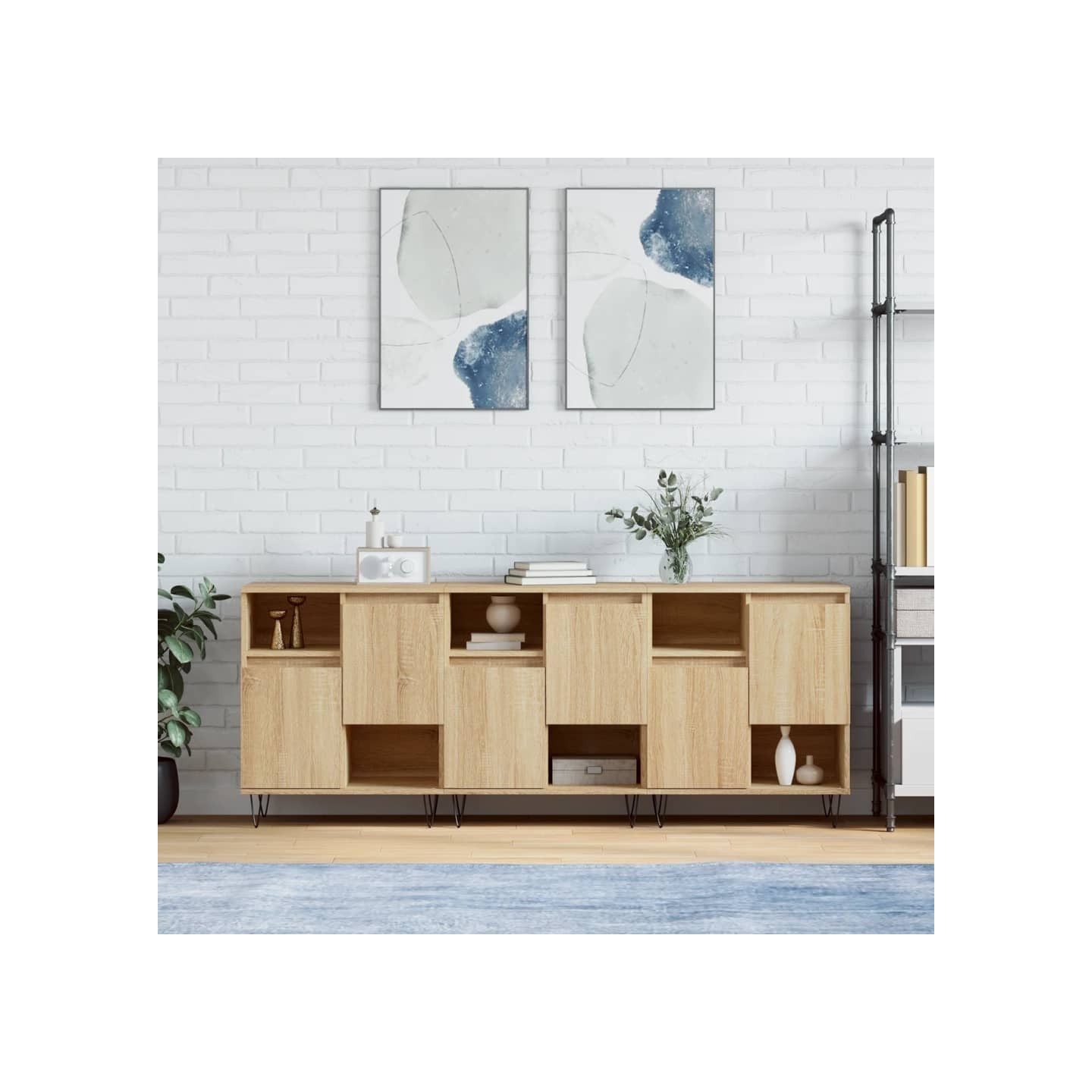 Buffets 3 pcs Chêne sonoma Bois d'ingénierie