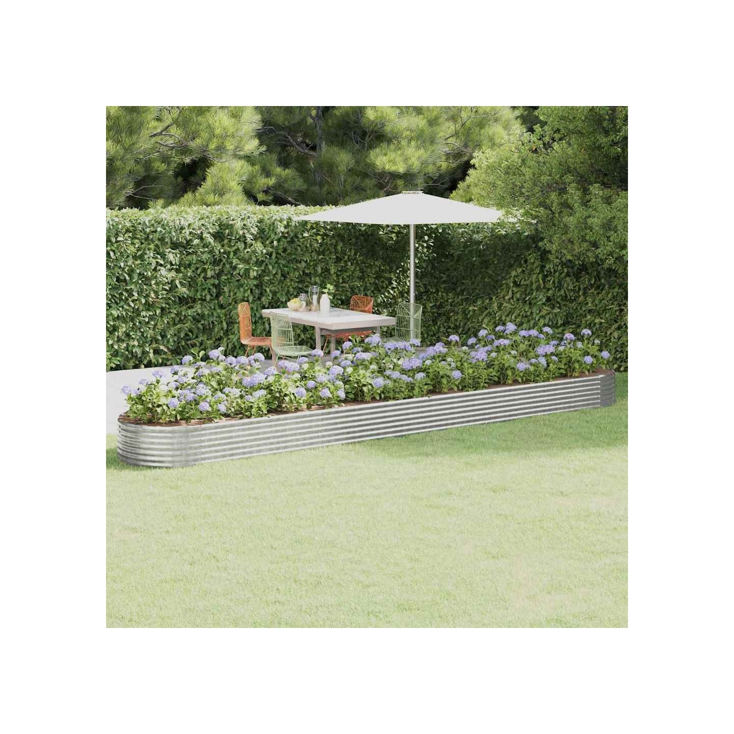 Lit surélevé de jardin Acier galvanisé Argenté