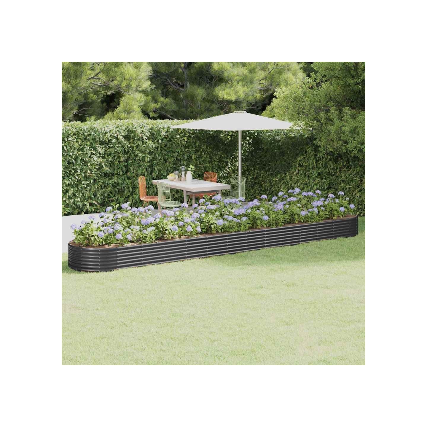 Lit surélevé de jardin Acier galvanisé Anthracite