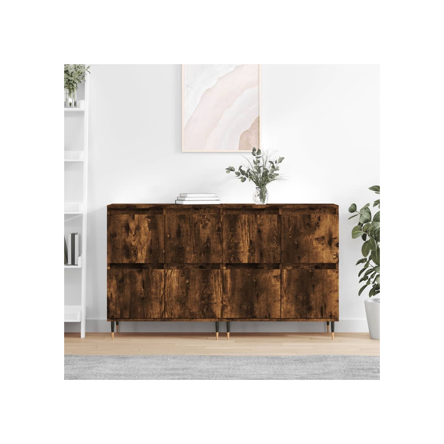 Buffets 2 pcs chêne fumé bois d'ingénierie