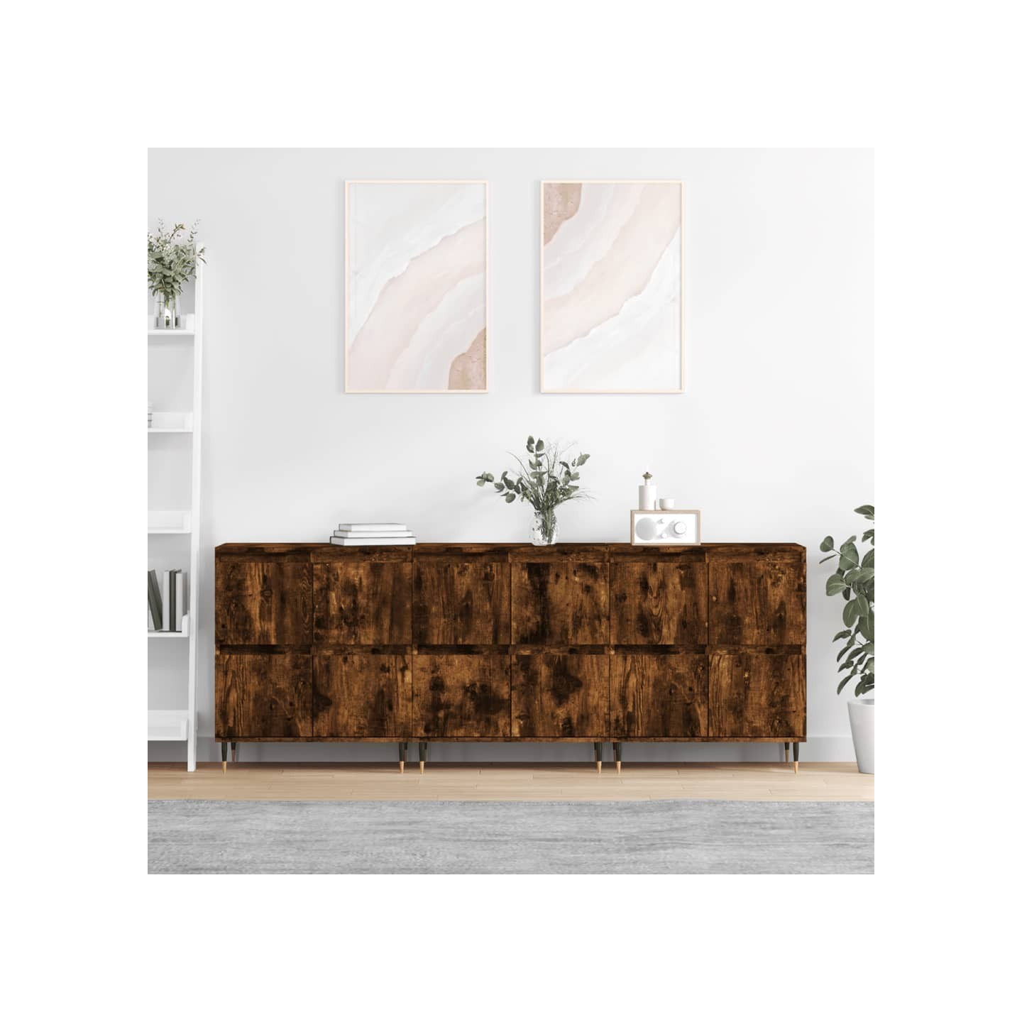 Buffets 3 pcs Chêne fumé Bois d'ingénierie