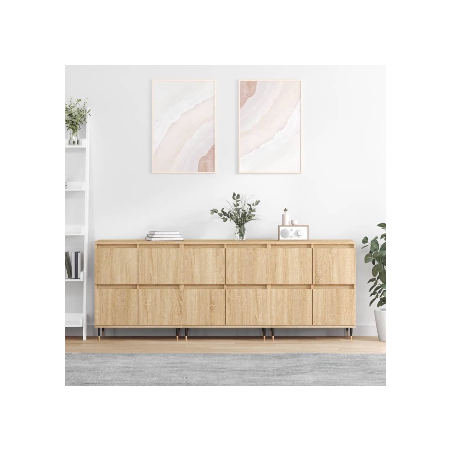 Buffets 3 pcs Chêne sonoma Bois d'ingénierie