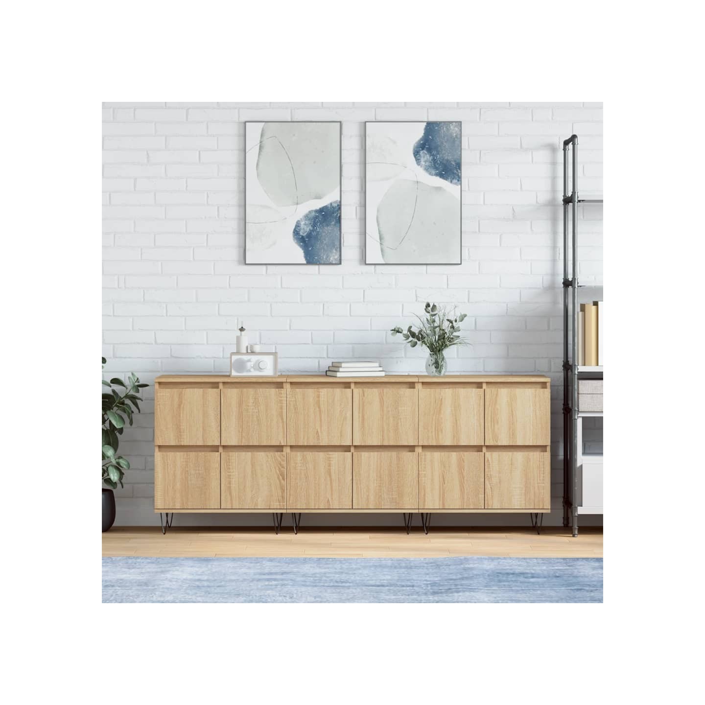 Buffets 3 pcs Chêne sonoma Bois d'ingénierie