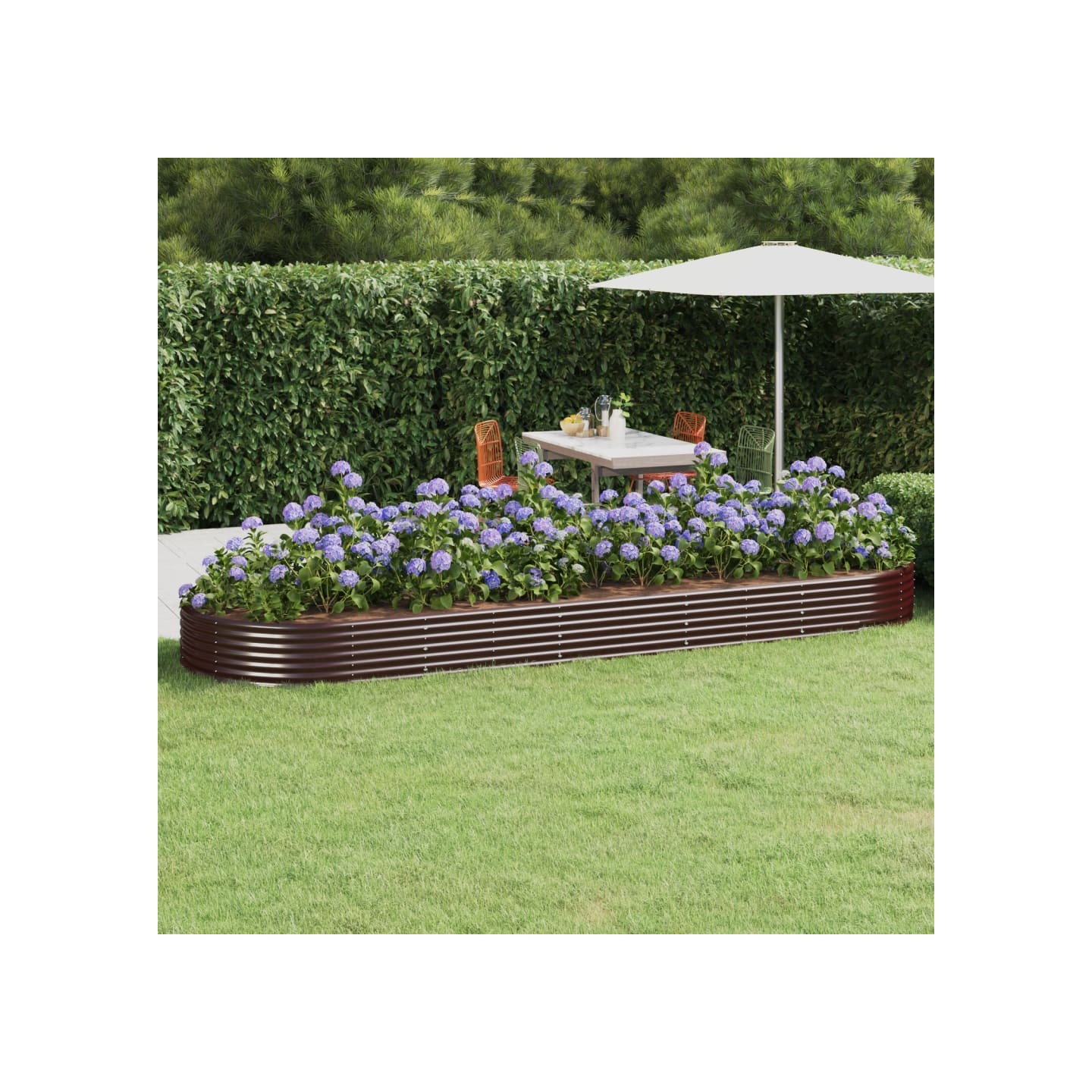 Lit surélevé de jardin Acier galvanisé marron