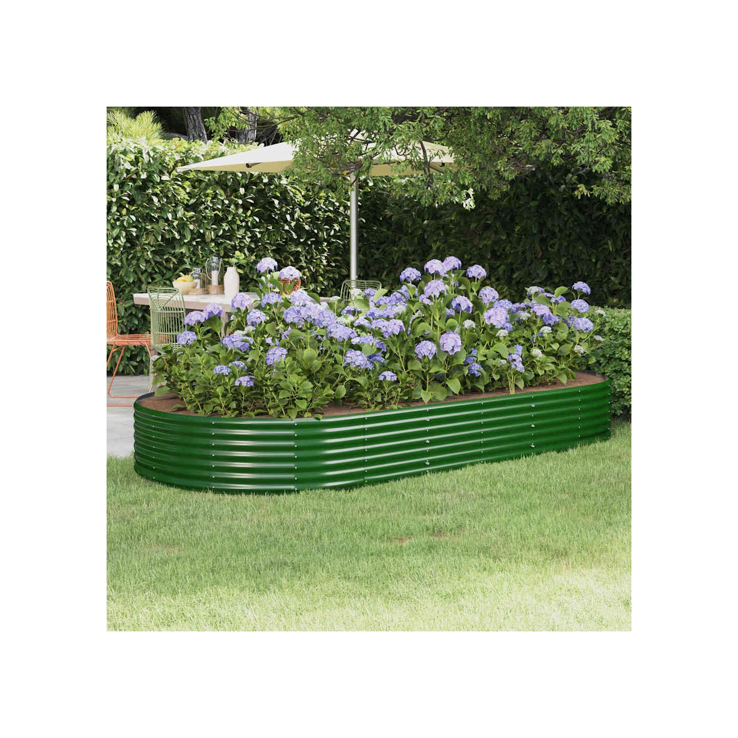 Lit surélevé de jardin Acier galvanisé 296x140x36cm Vert