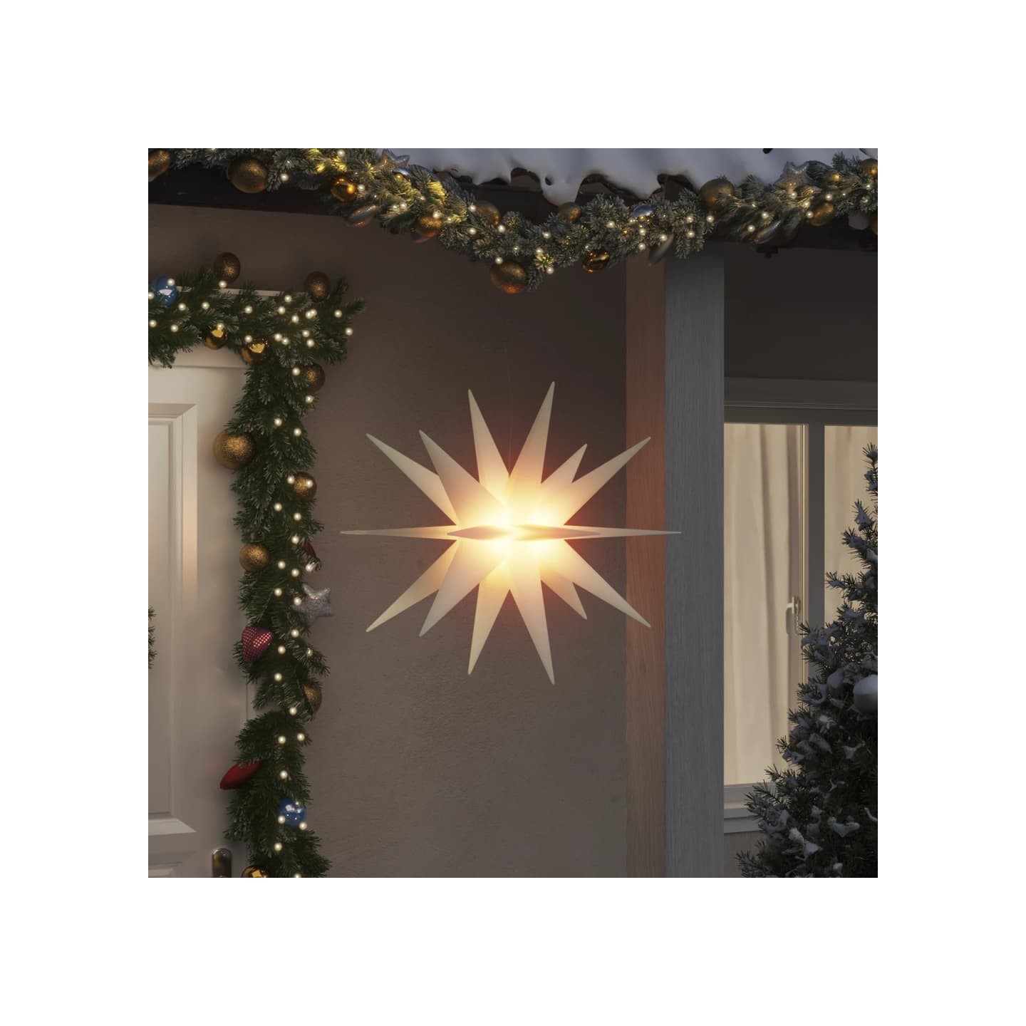 Lumières de Noël avec LED 3 pcs pliable blanc 100 cm