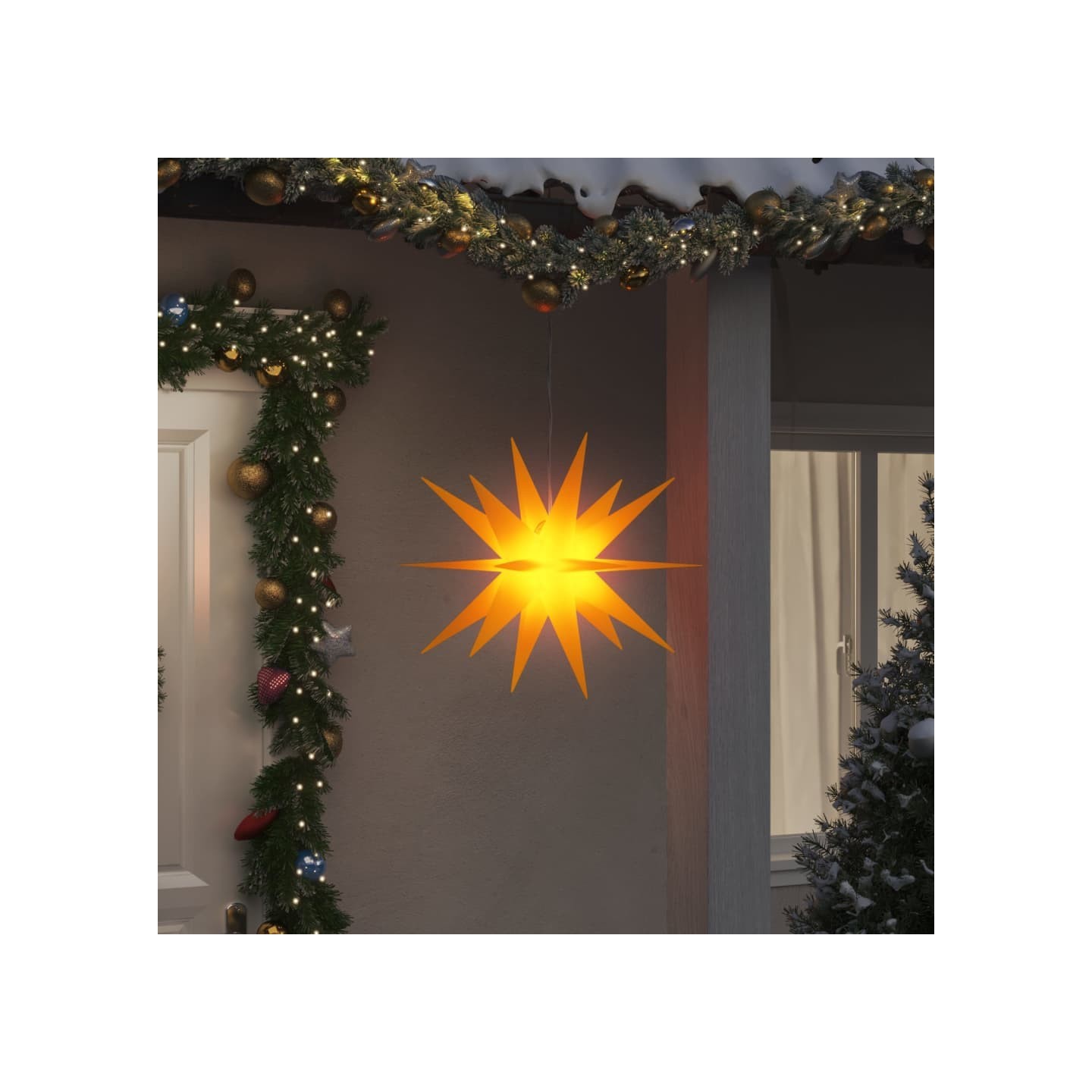 Lumières de Noël avec LED 3 pcs pliable jaune 57 cm