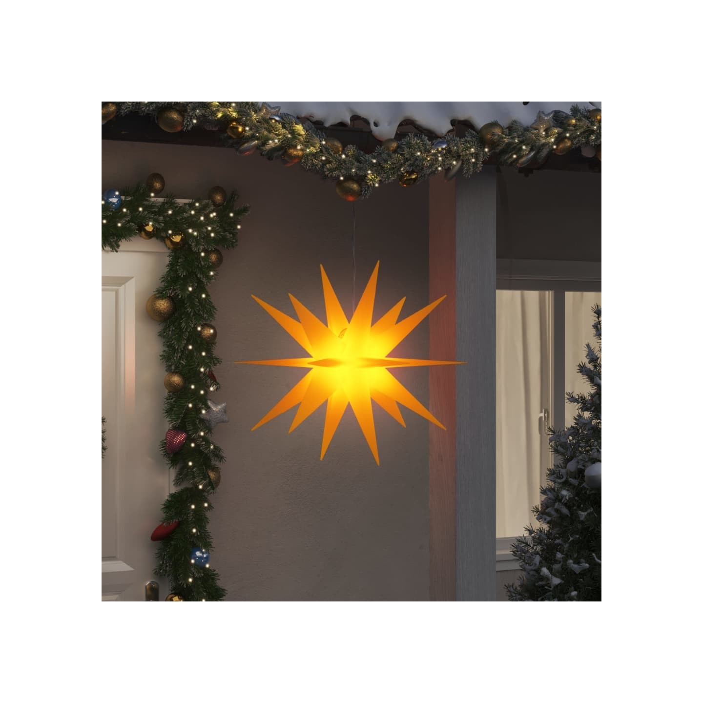 Lumières de Noël avec LED 3 pcs pliable jaune 100 cm