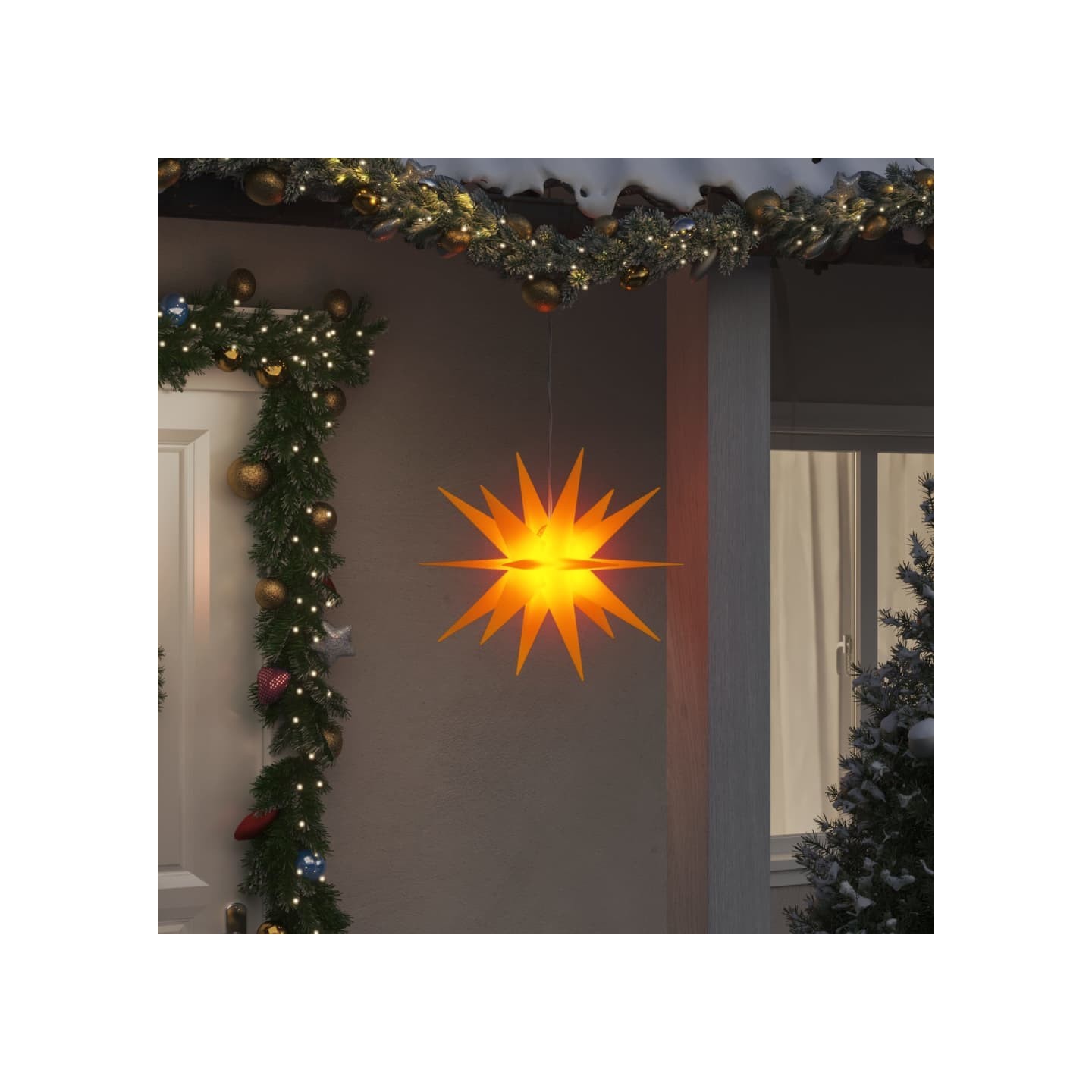 Lumières de Noël avec LED 3 pcs pliable jaune 43 cm