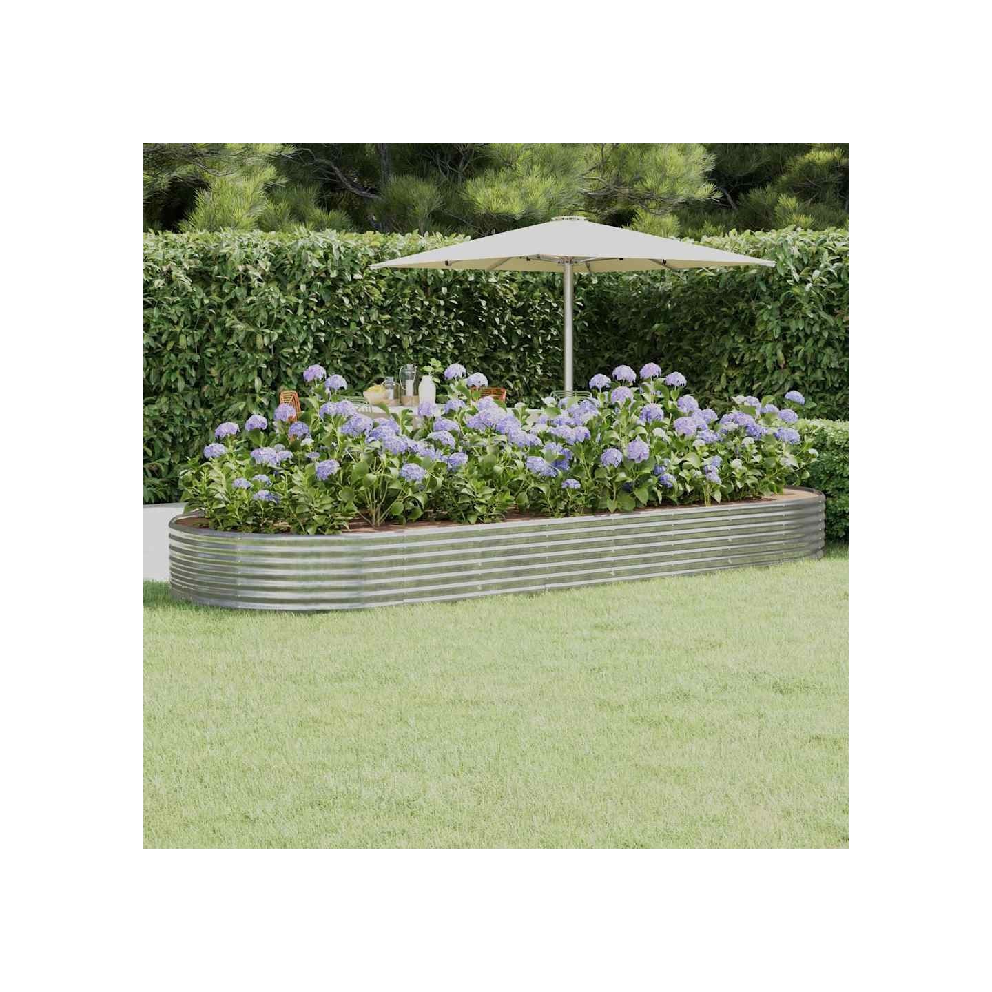 Lit surélevé de jardin Acier galvanisé Argenté