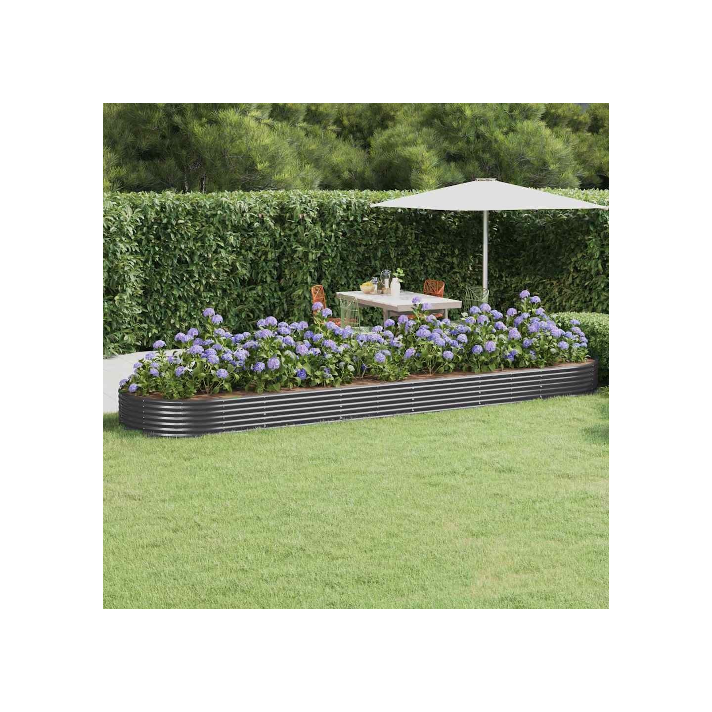 Lit surélevé de jardin Acier galvanisé Anthracite