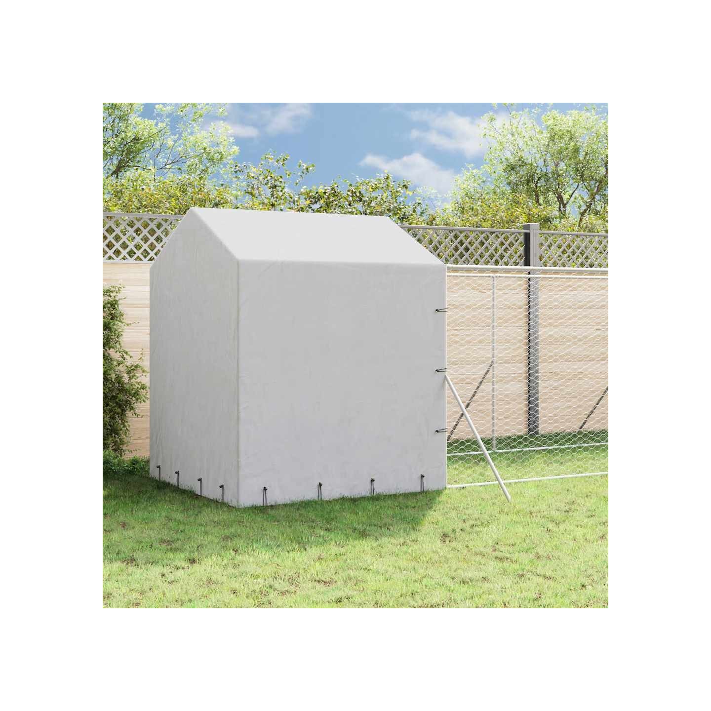 Chenil d'extérieur pour chiens avec toit argenté 2x10x2,5 m