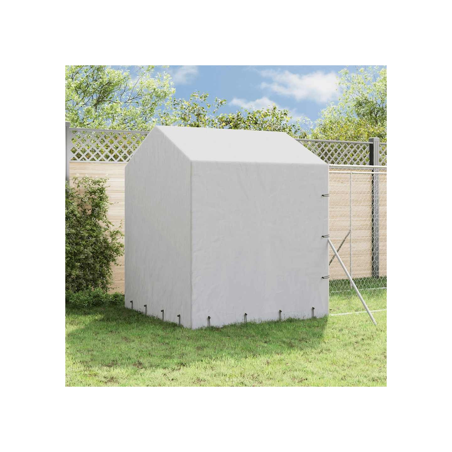 Chenil d'extérieur pour chiens avec toit argenté 2x14x2,5 m