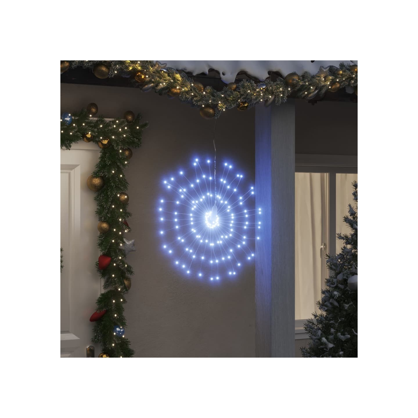 Étoile rayonnante de Noël 140 LED 2 pcs blanc froid 17 cm