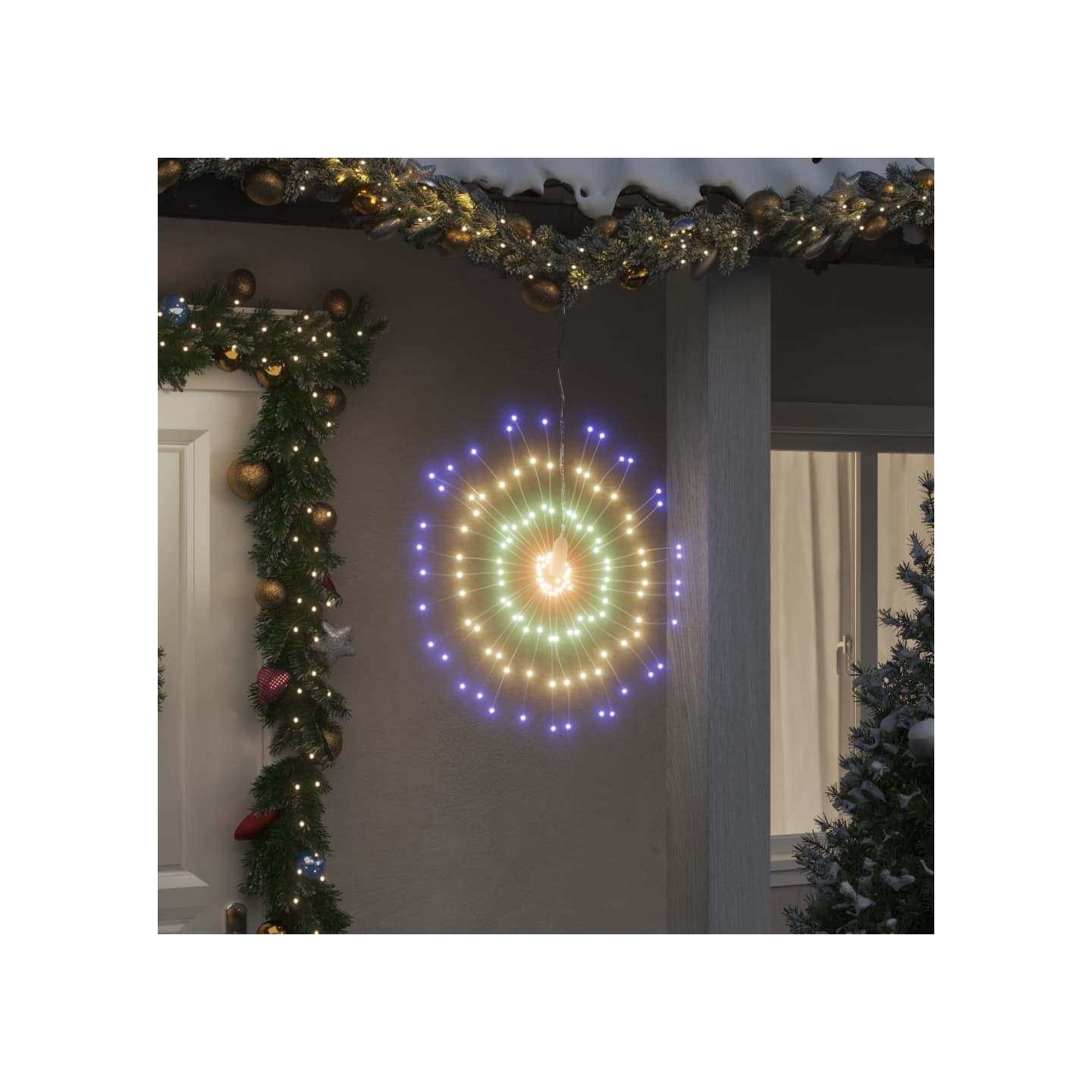 Étoile rayonnante de Noël 140 LED 8 pcs multicolore 17 cm