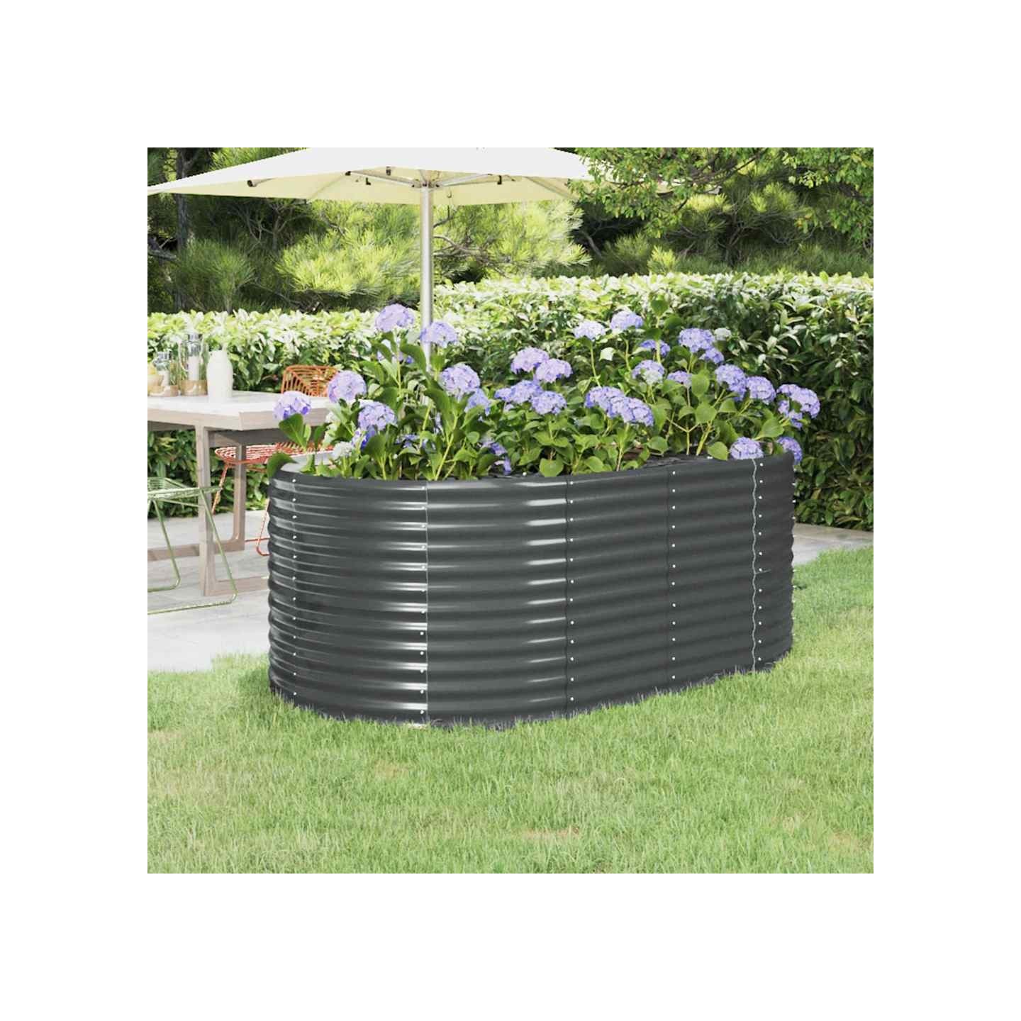 Lit surélevé de jardin Acier galvanisé Anthracite