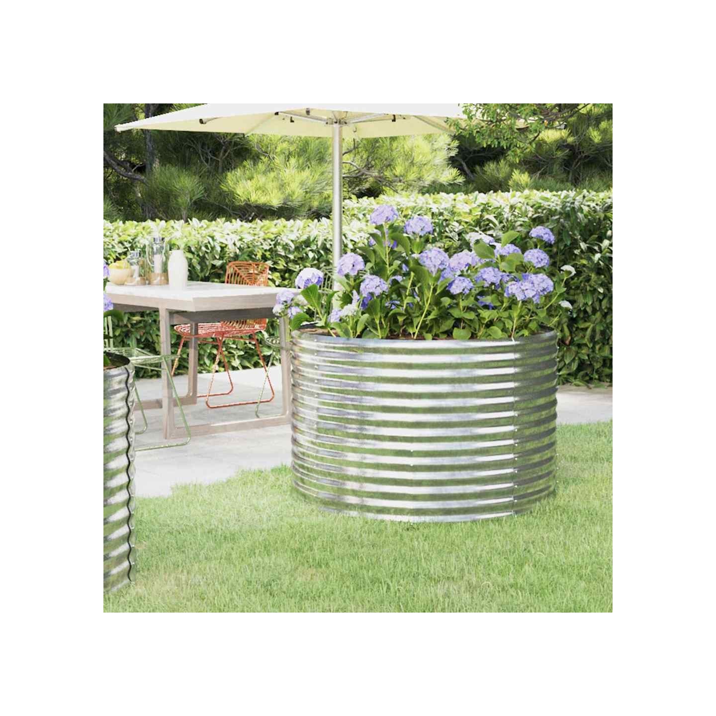 Lit surélevé de jardin Acier galvanisé Argenté