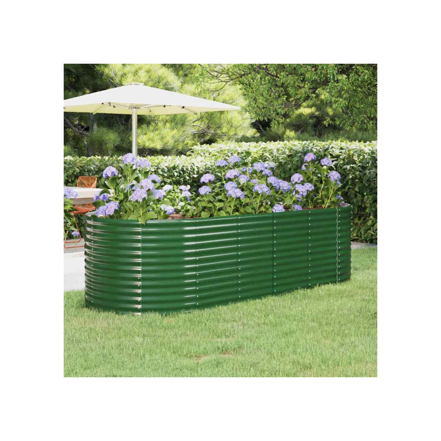 Lit surélevé de jardin Acier galvanisé 249x100x68cm Vert