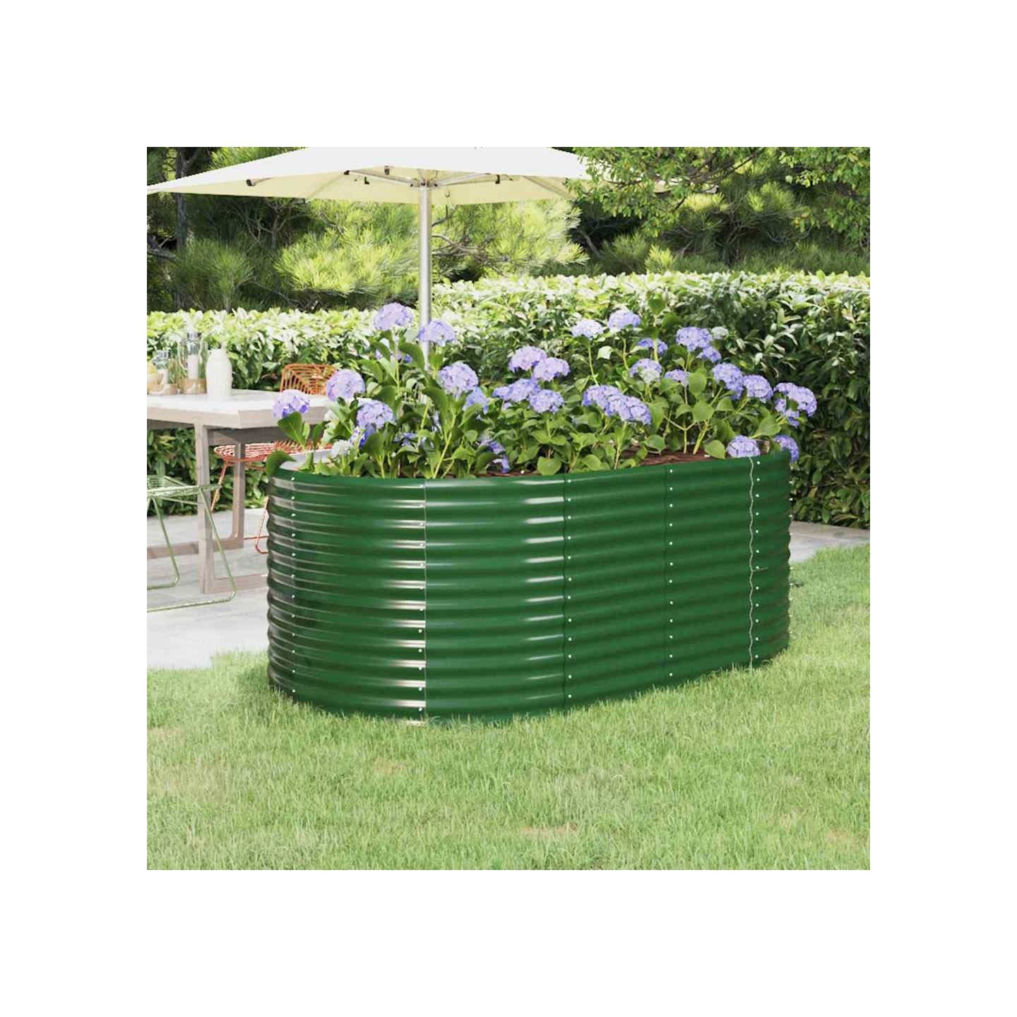 Lit surélevé de jardin Acier galvanisé 175x100x68cm Vert
