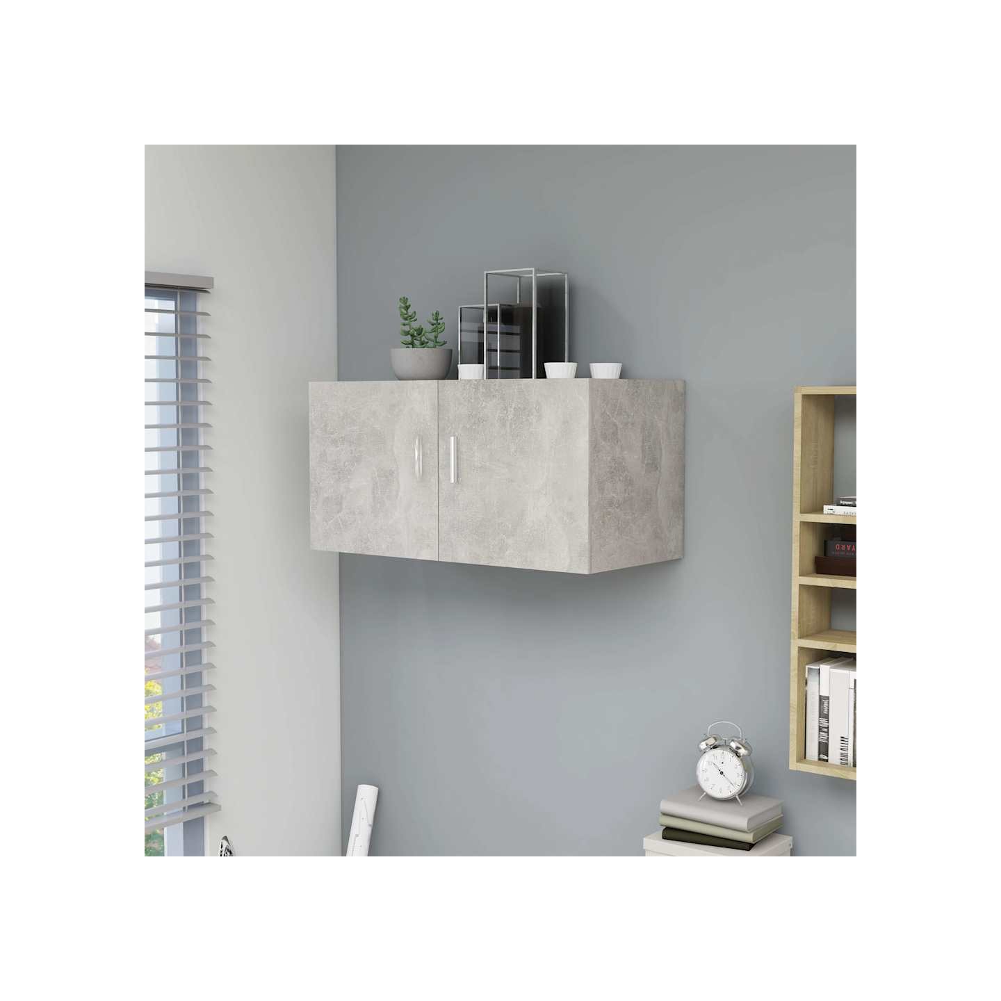 Armoire murale Gris béton 80x39x40 cm Bois d'ingénierie