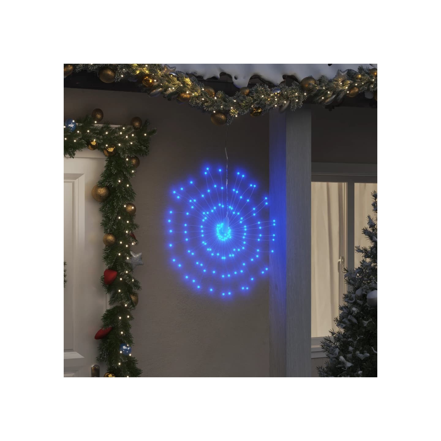 Étoile rayonnante de Noël 140 LED 8 pcs bleu 17 cm