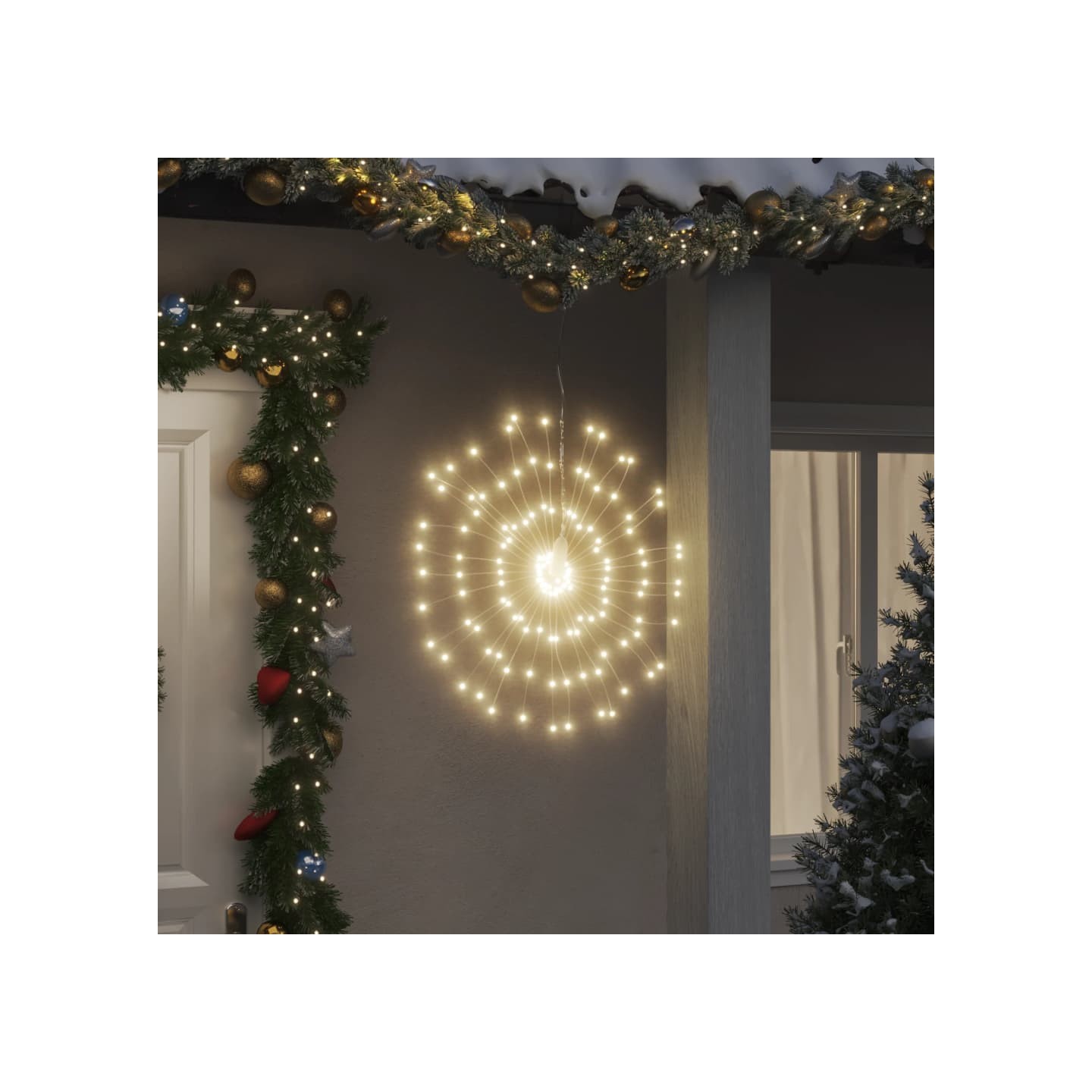 Étoile rayonnante de Noël 140 LED 8 pcs blanc chaud 17 cm