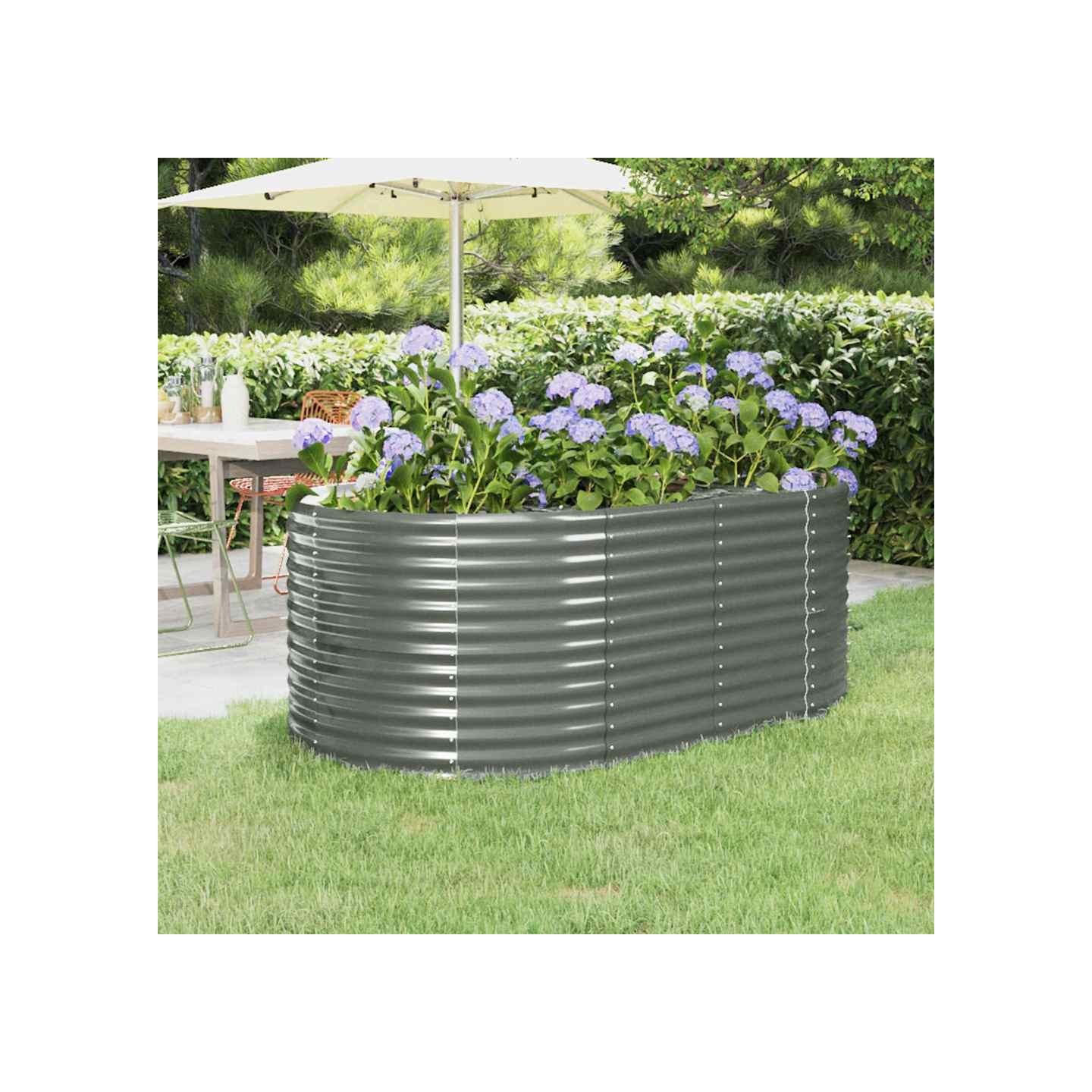 Lit surélevé de jardin Acier galvanisé 175x100x68cm gris