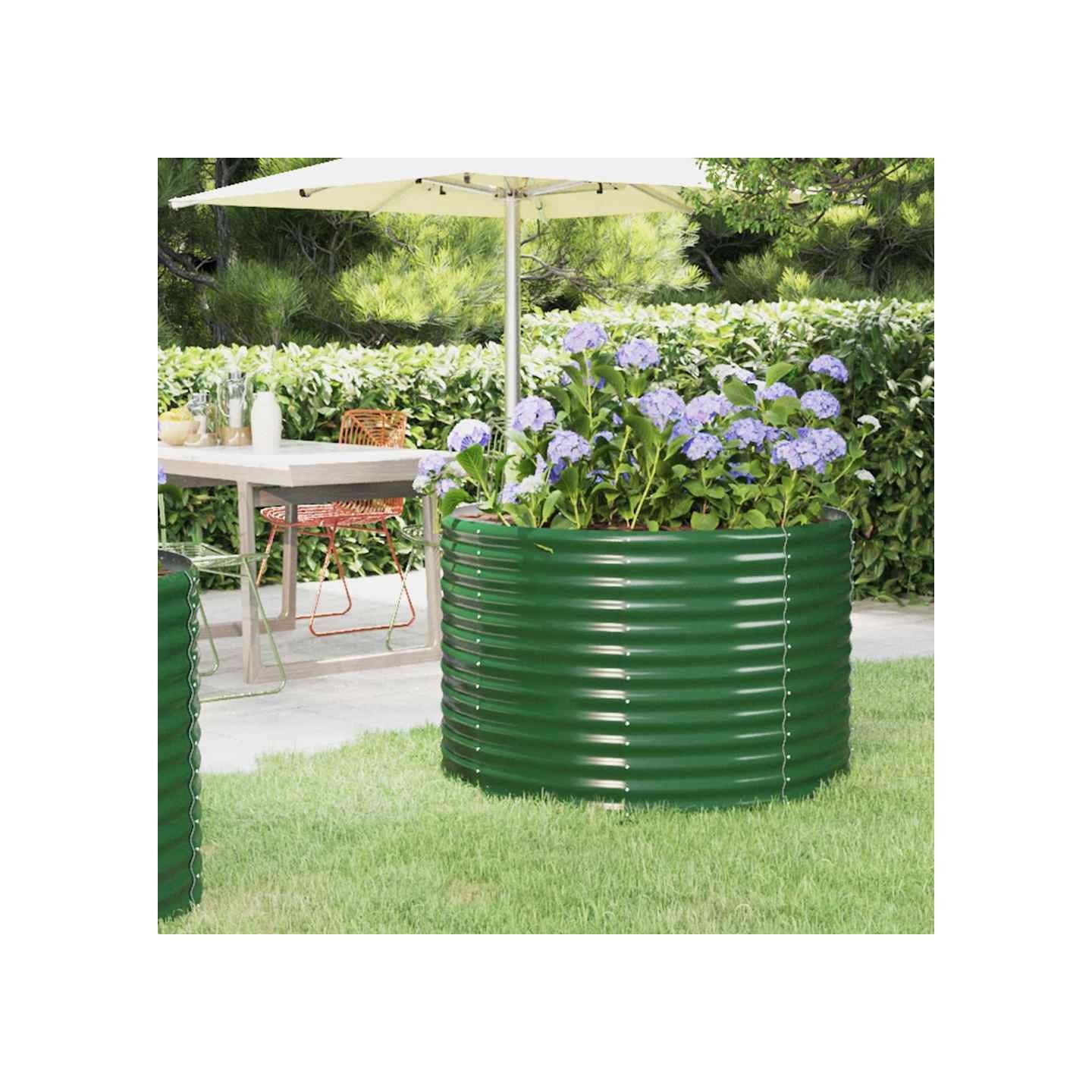 Lit surélevé de jardin Acier galvanisé 100x100x68cm Vert