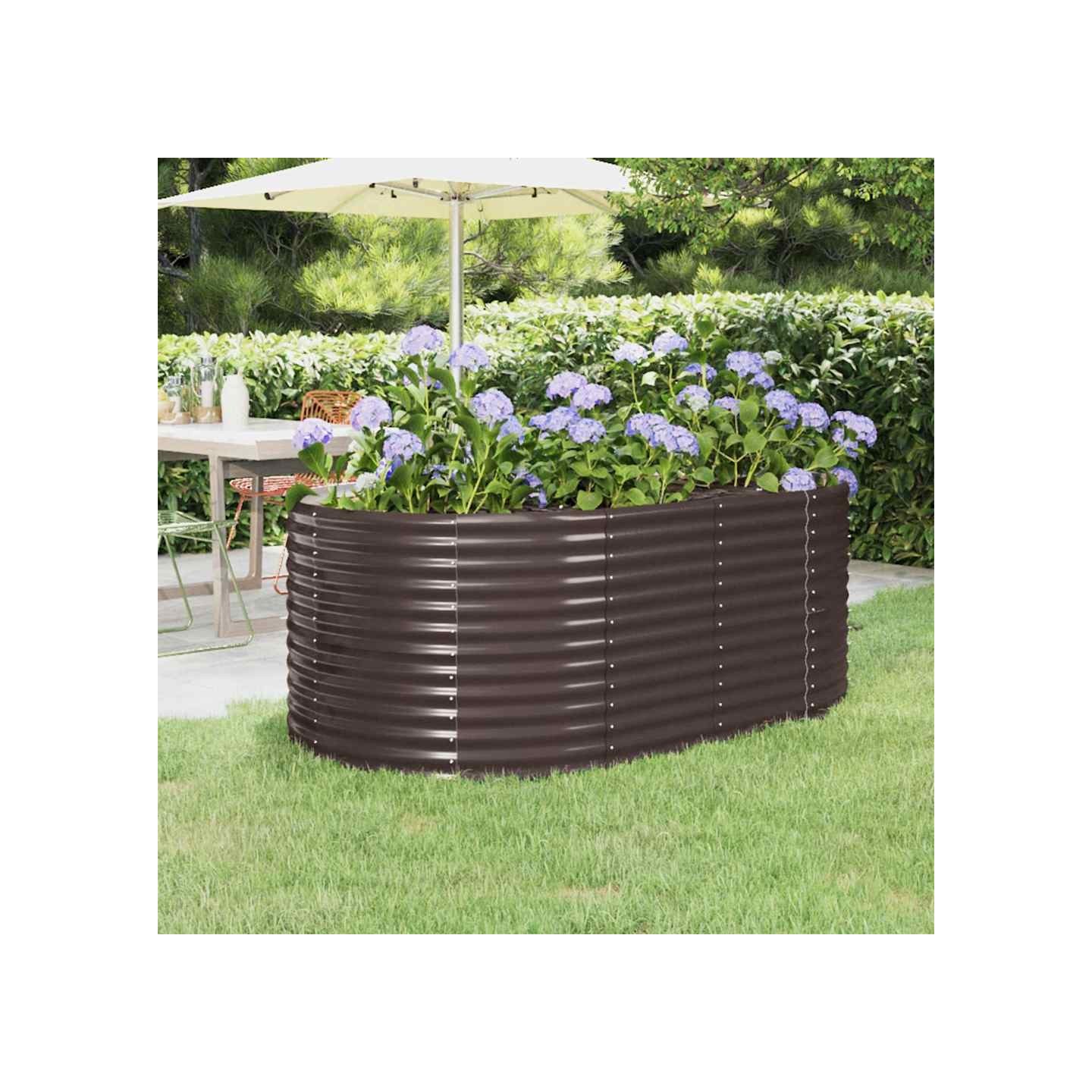 Lit surélevé de jardin Acier galvanisé marron