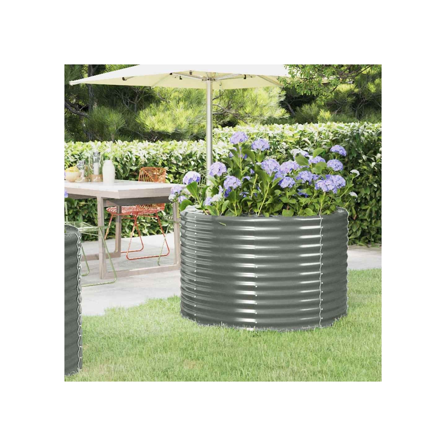 Lit surélevé de jardin Acier galvanisé 100x100x68cm gris