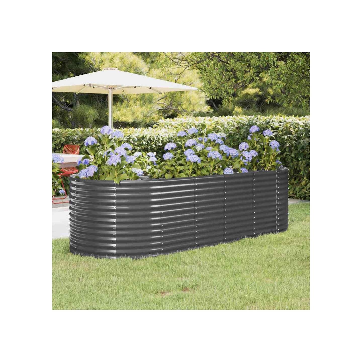 Lit surélevé de jardin Acier galvanisé Anthracite
