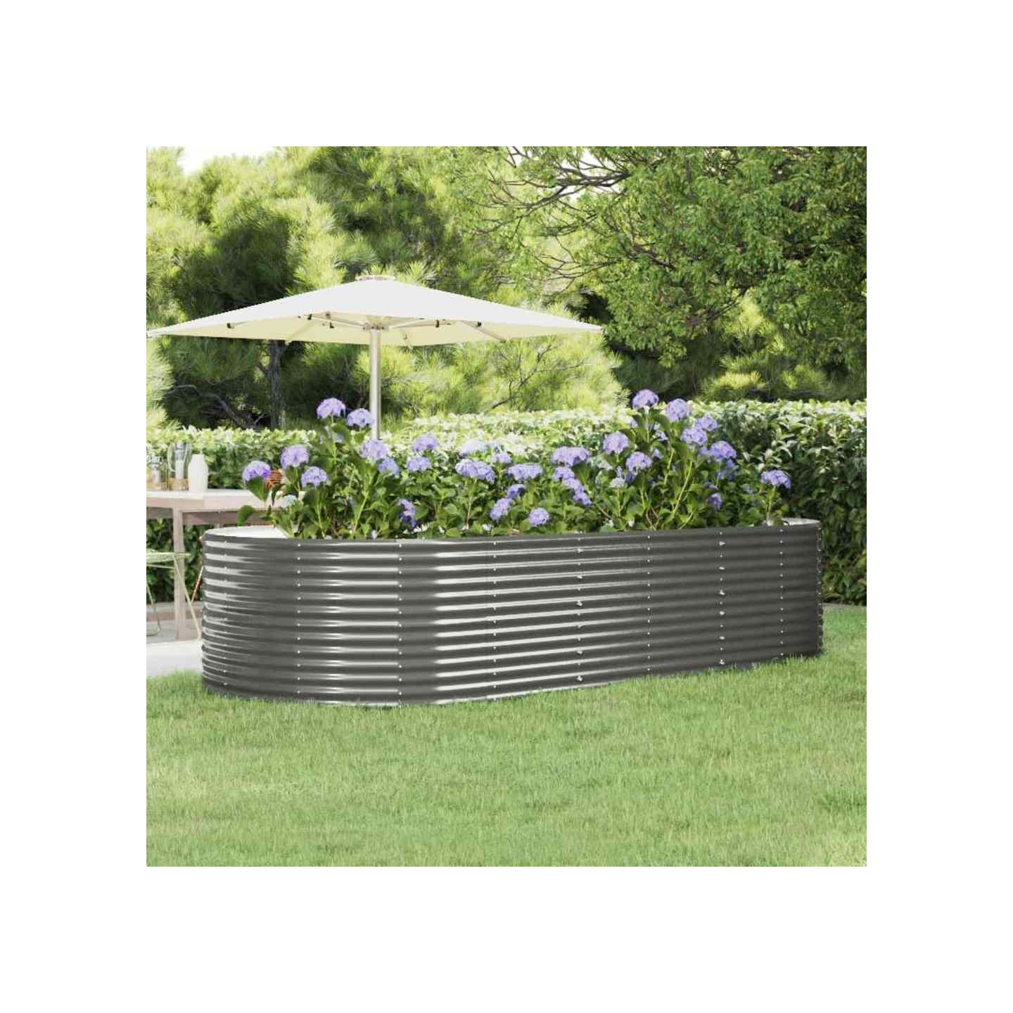 Lit surélevé de jardin Gris 291x140x68cm Acier galvanisé
