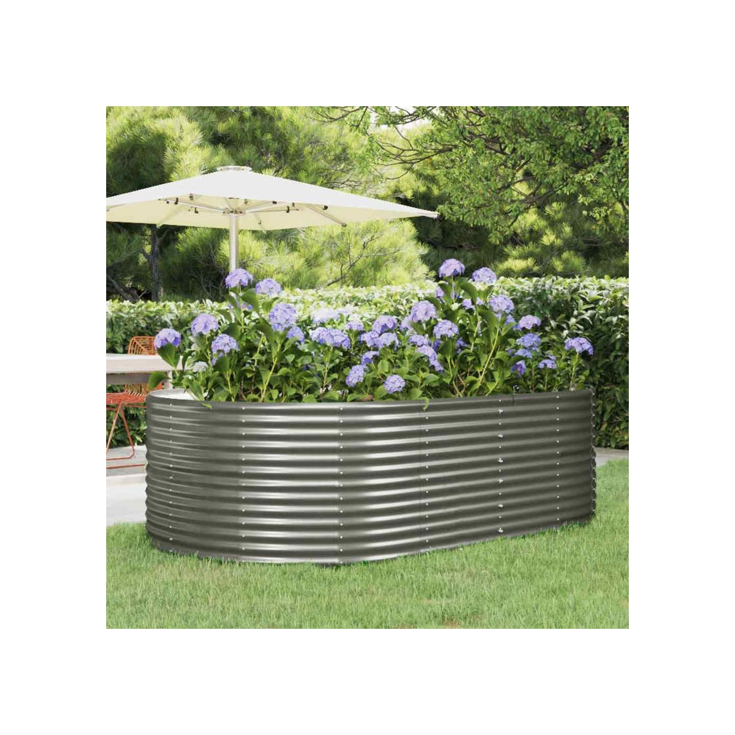 Lit surélevé de jardin Gris 212x140x68cm Acier galvanisé