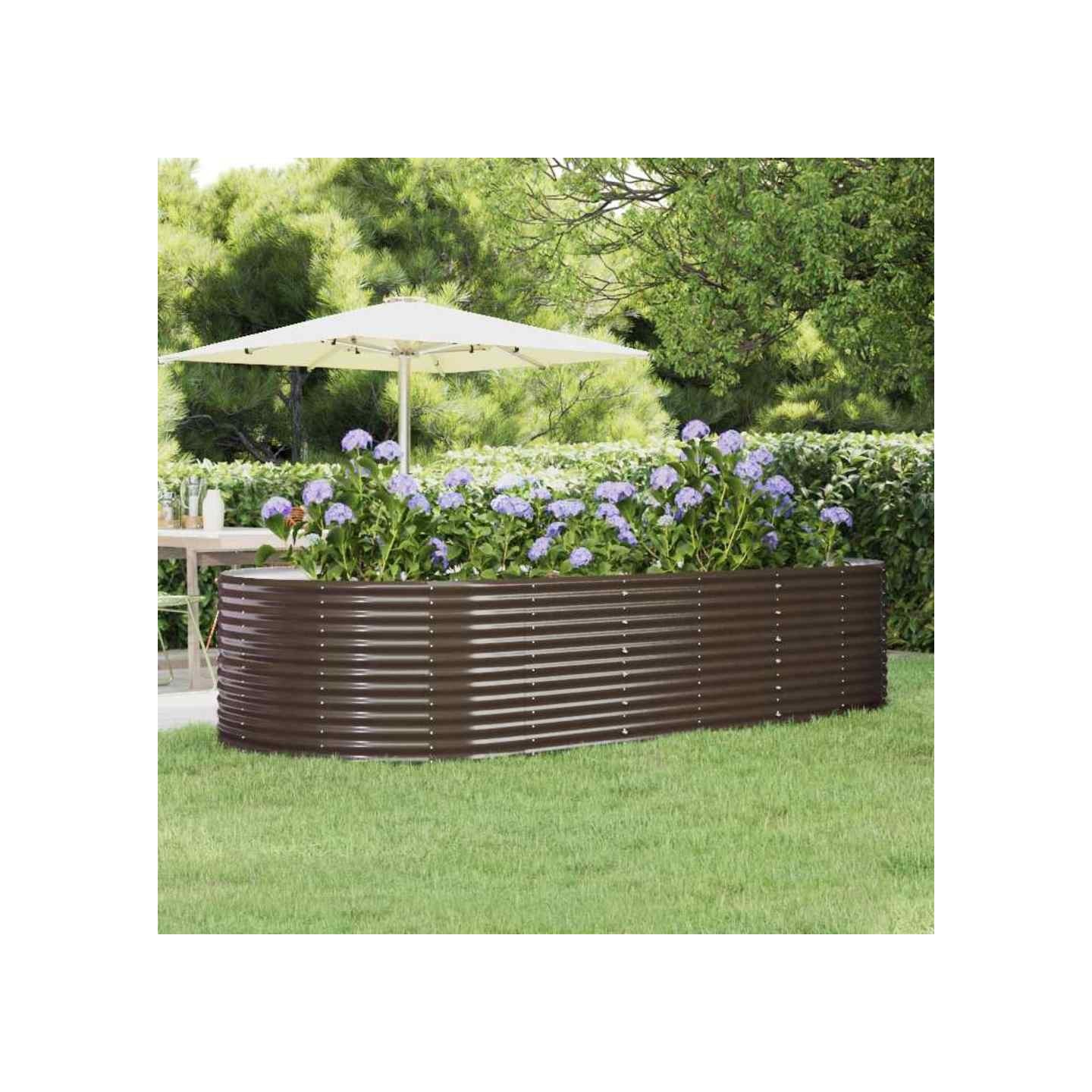 Lit surélevé de jardin Marron Acier galvanisé