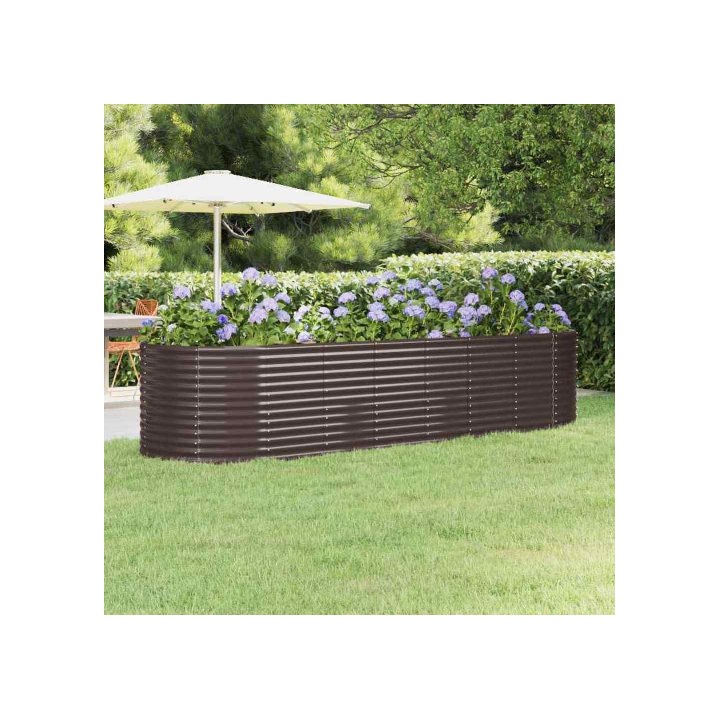 Lit surélevé de jardin Acier galvanisé marron