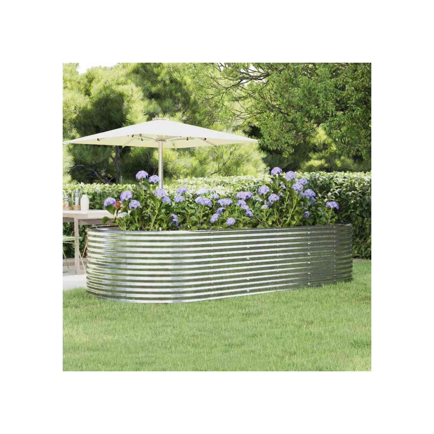 Lit surélevé de jardin Argenté Acier galvanisé