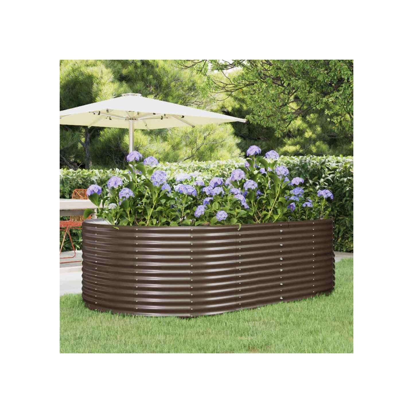 Lit surélevé de jardin Marron Acier galvanisé