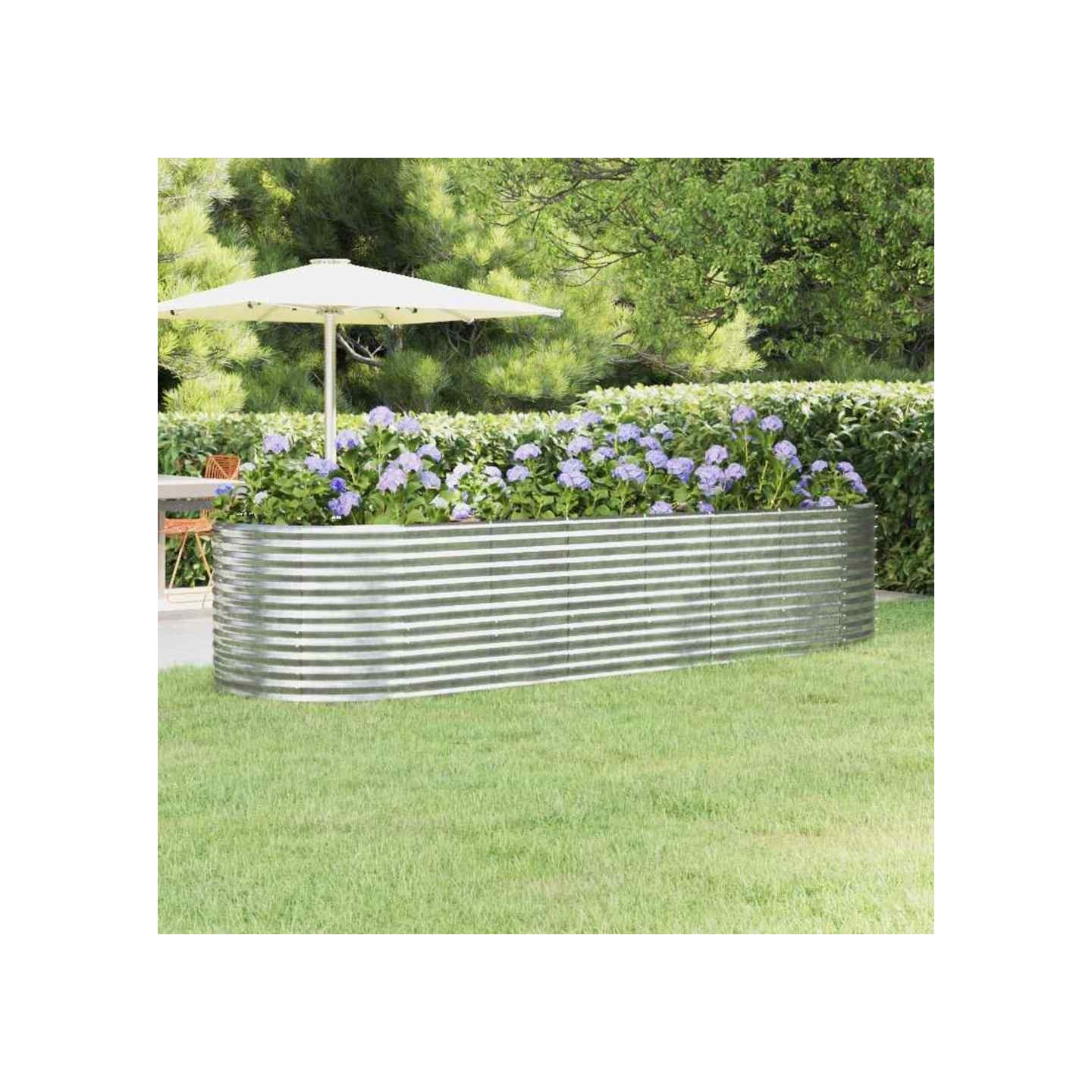 Lit surélevé de jardin Acier galvanisé Argenté