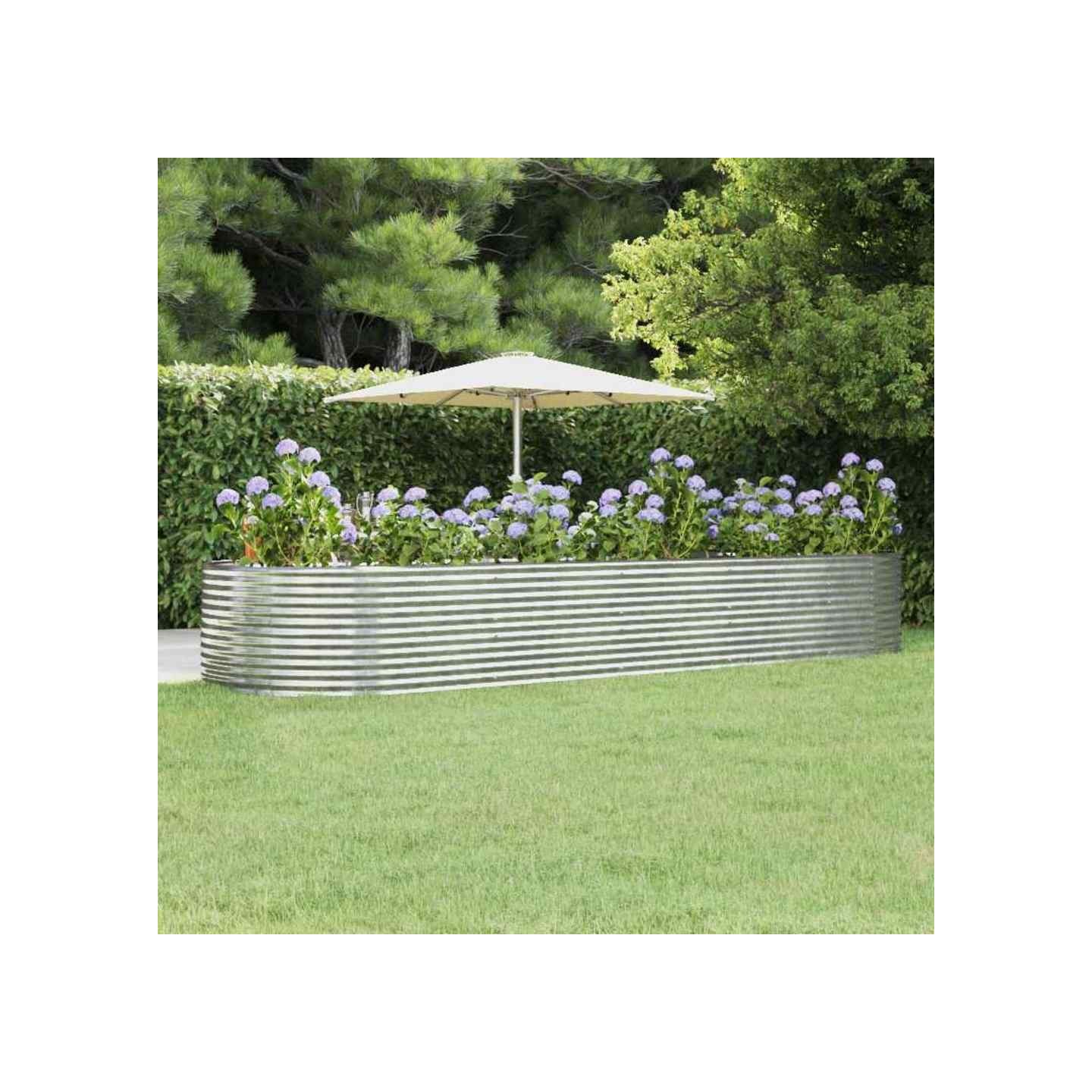 Lit surélevé de jardin Argenté Acier galvanisé
