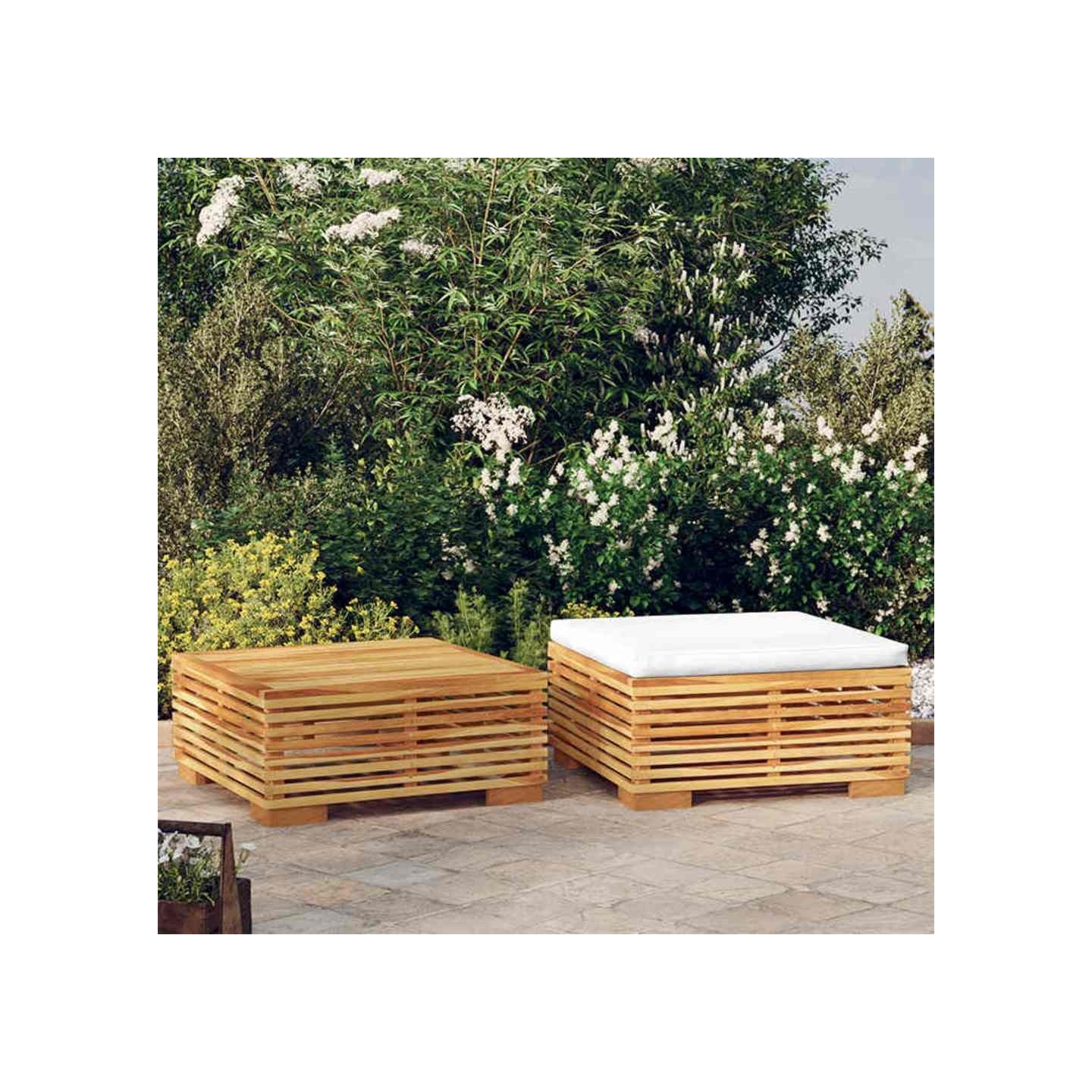 Salon de jardin 2 pcs Bois de teck massif