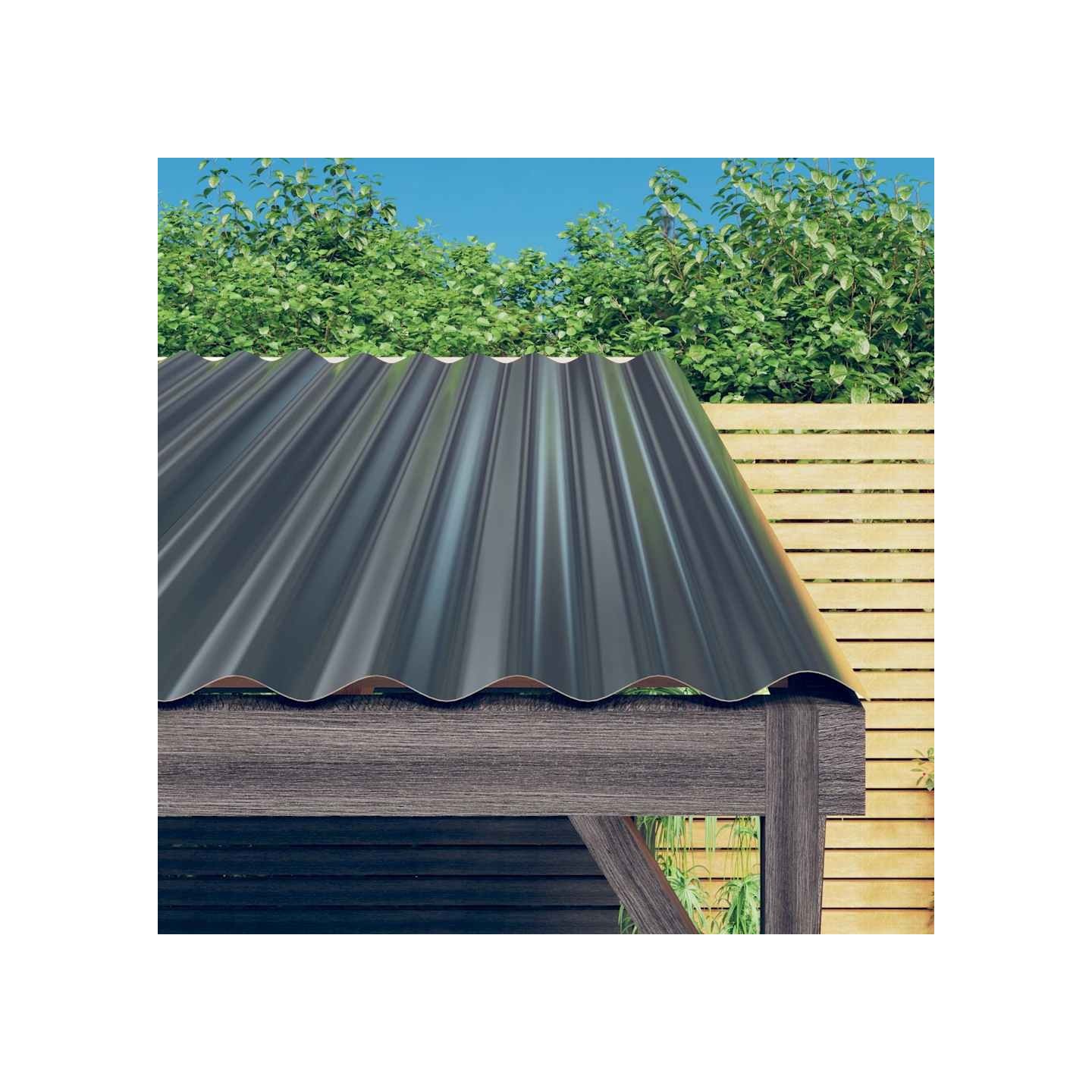 Panneaux de toiture 12 pcs Acier galvanisé Anthracite 100x36 cm