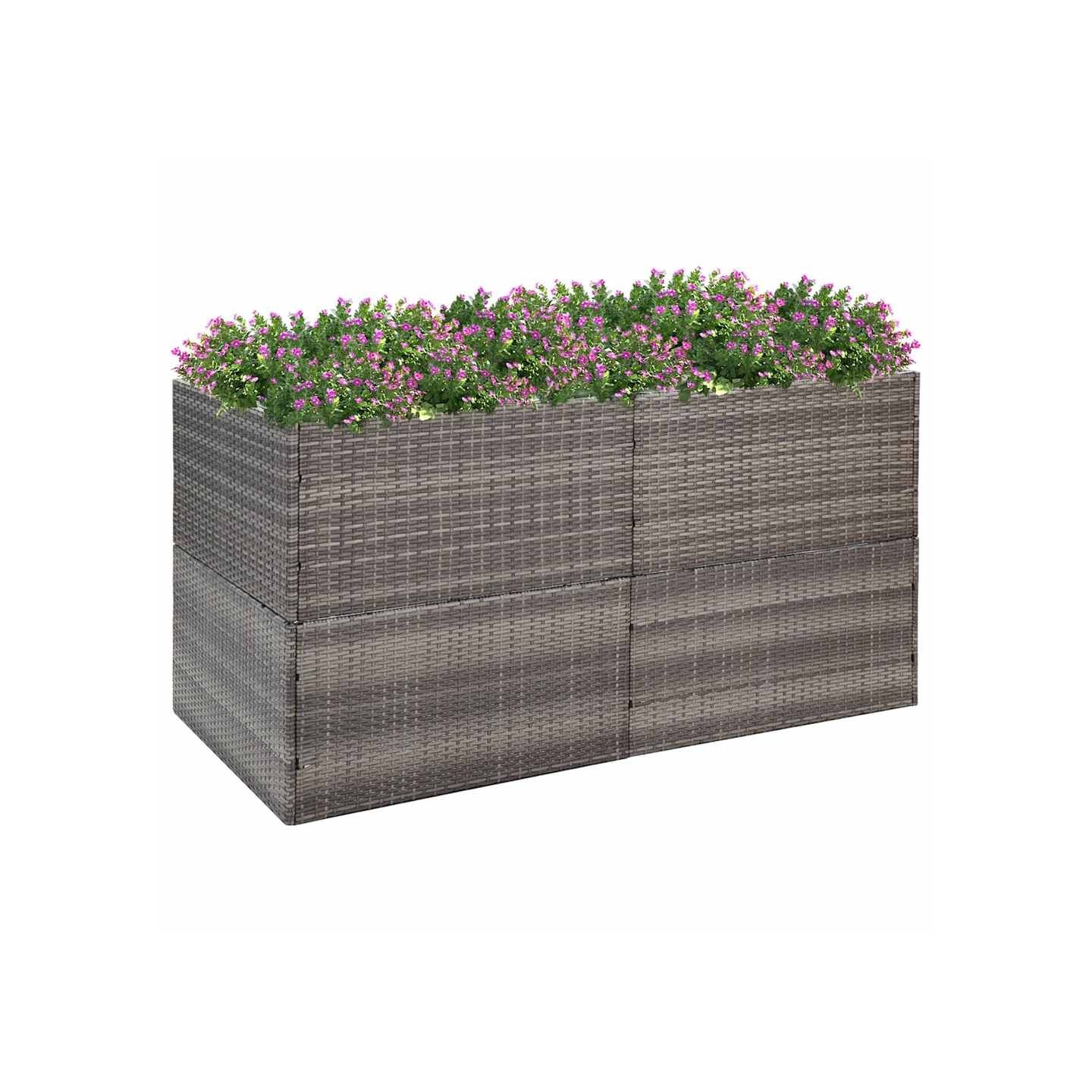 Jardinière Gris 157x80x80 cm Résine tressée