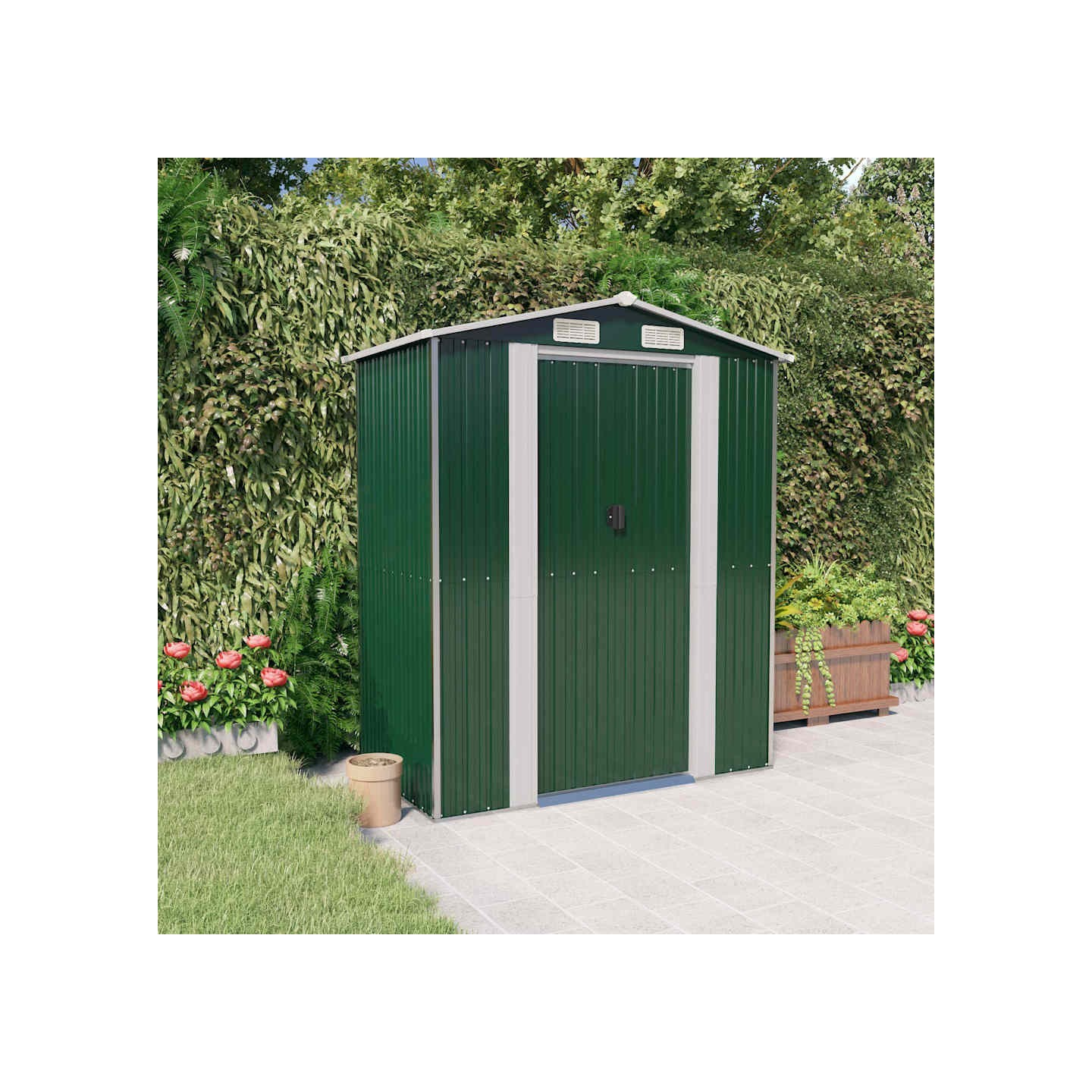 Abri de jardin Vert 192x108x223 cm Métal galvanisé