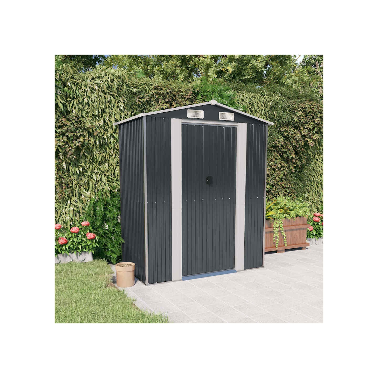 Abri de jardin Anthracite 192x108x223 cm Métal galvanisé