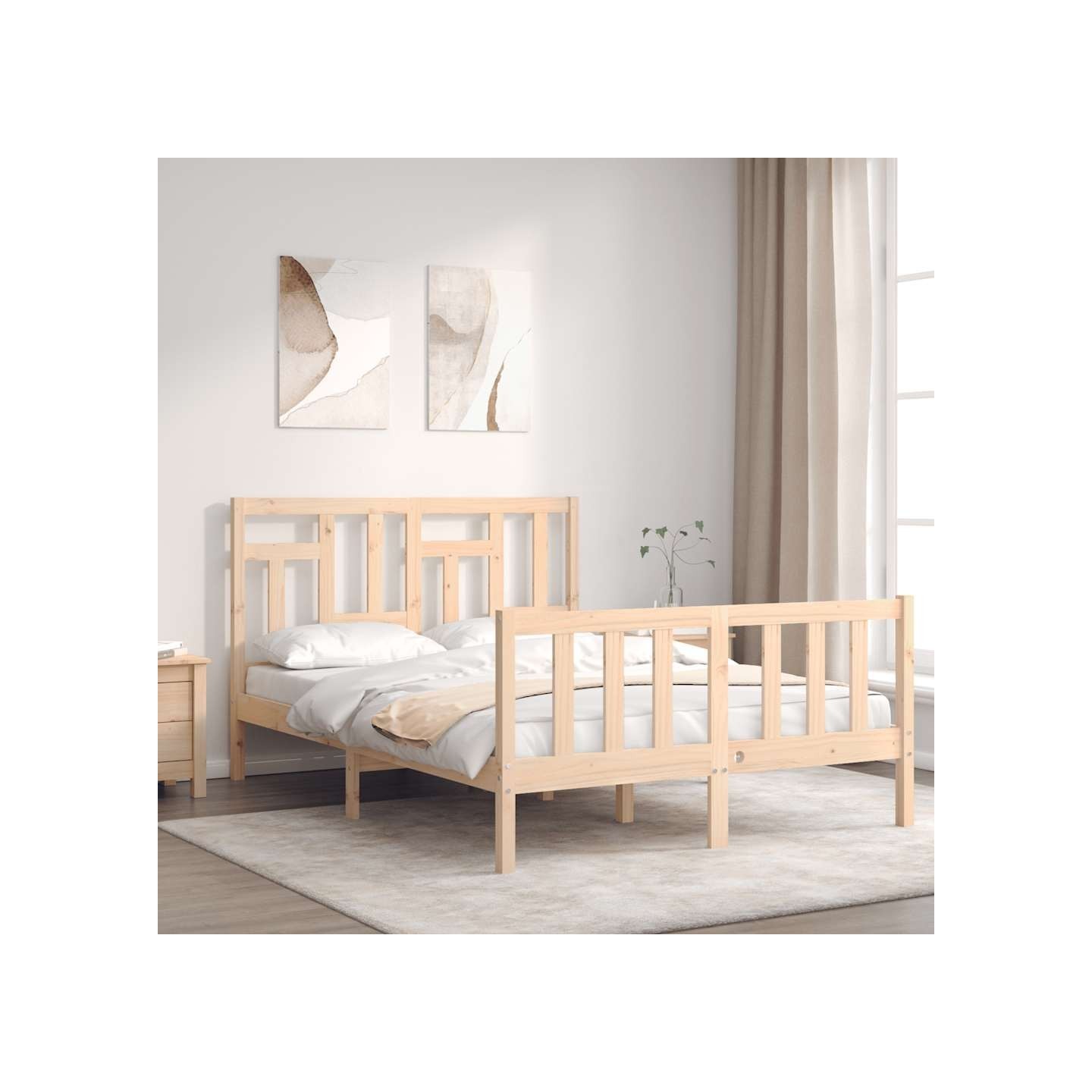 Cadre de lit sans matelas 140x200 cm bois massif de pin