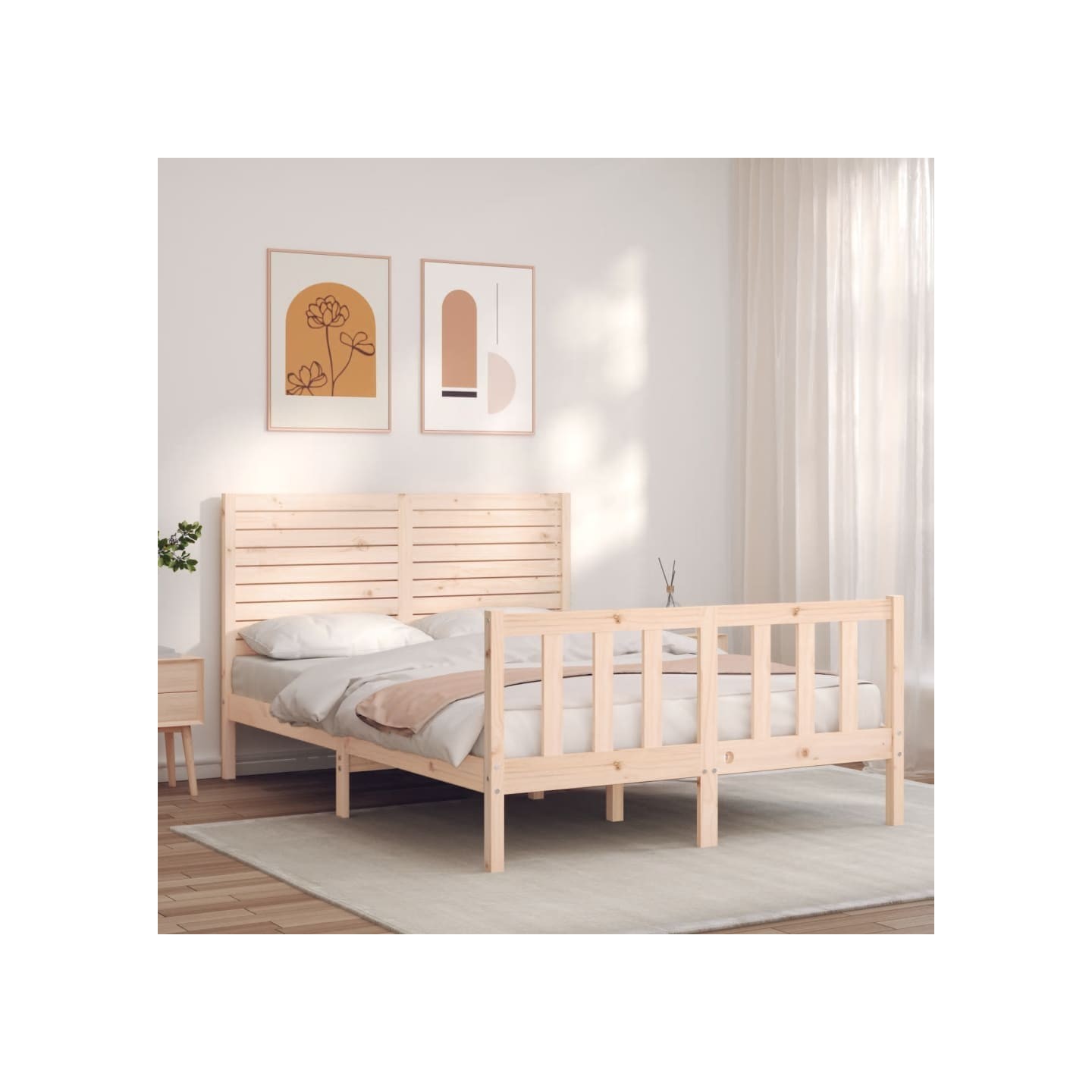 Cadre de lit sans matelas 140x200 cm bois massif de pin