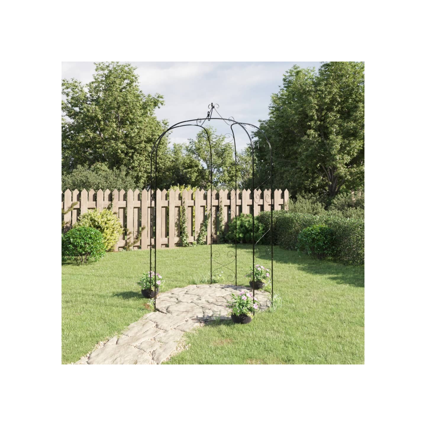 Arche de jardin Noir Ø180x255 cm Acier