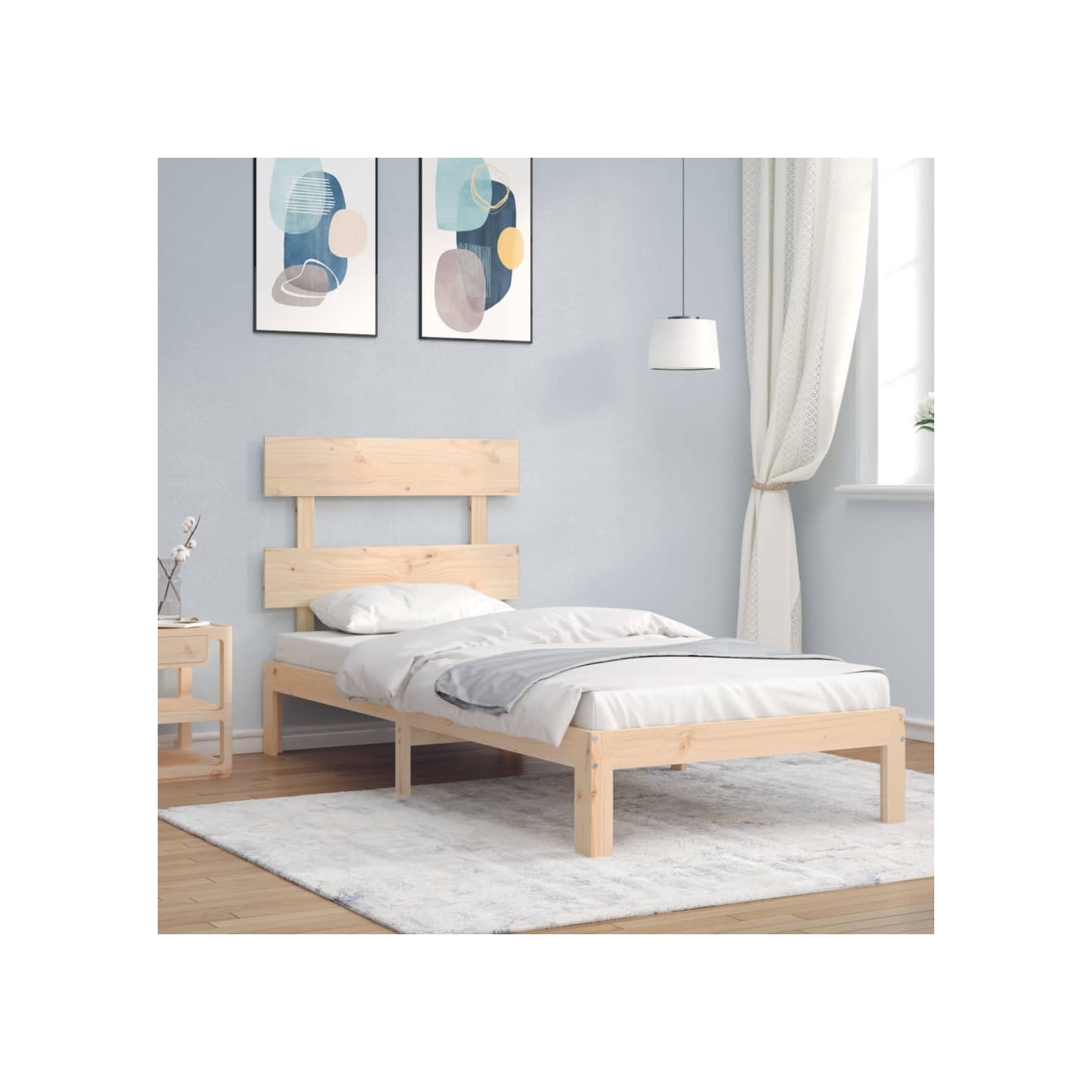 Cadre de lit sans matelas 90x200 cm bois de pin massif