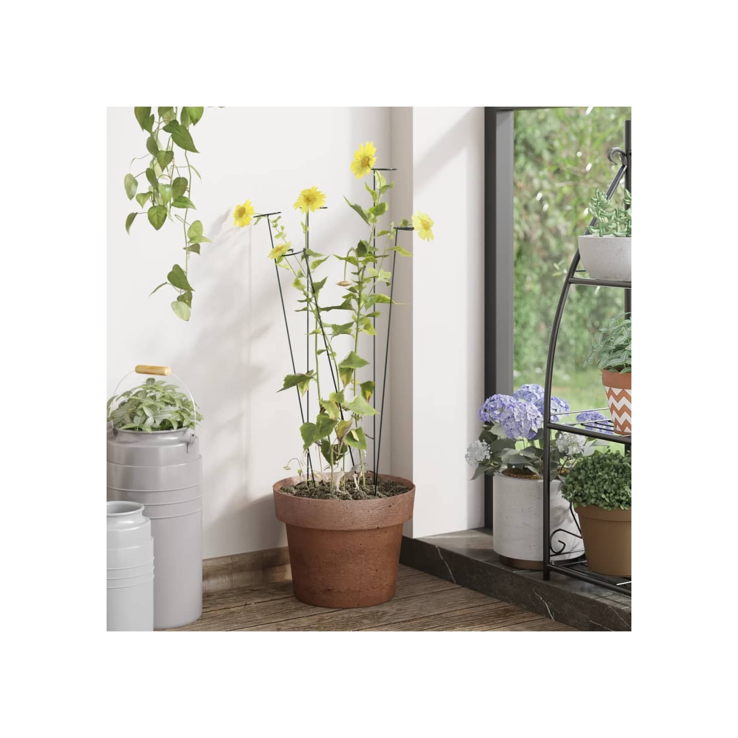 Piquets pour plantes de jardin 20 pcs vert foncé 91 cm acier