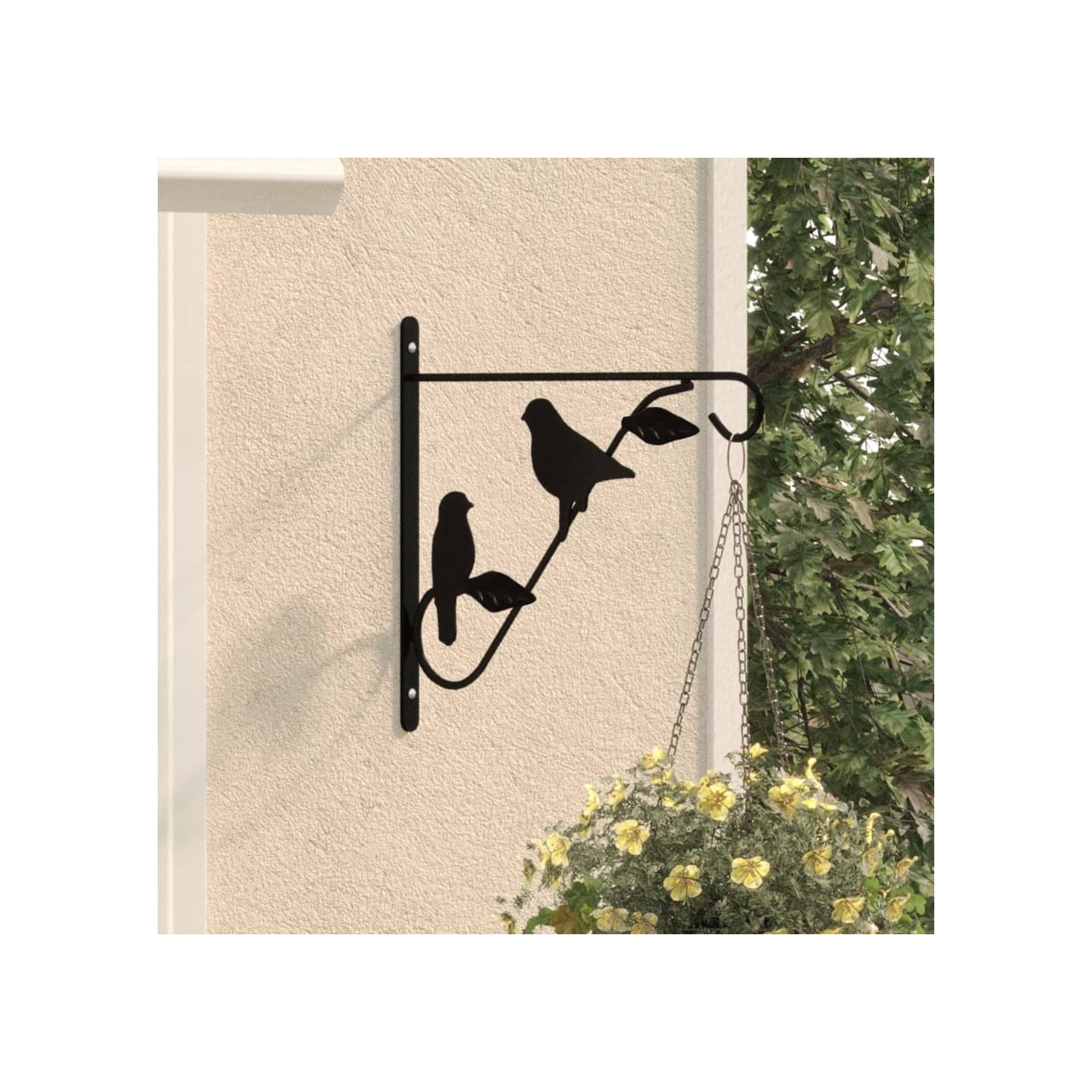 Supports de panier suspendu 4 pcs noir acier